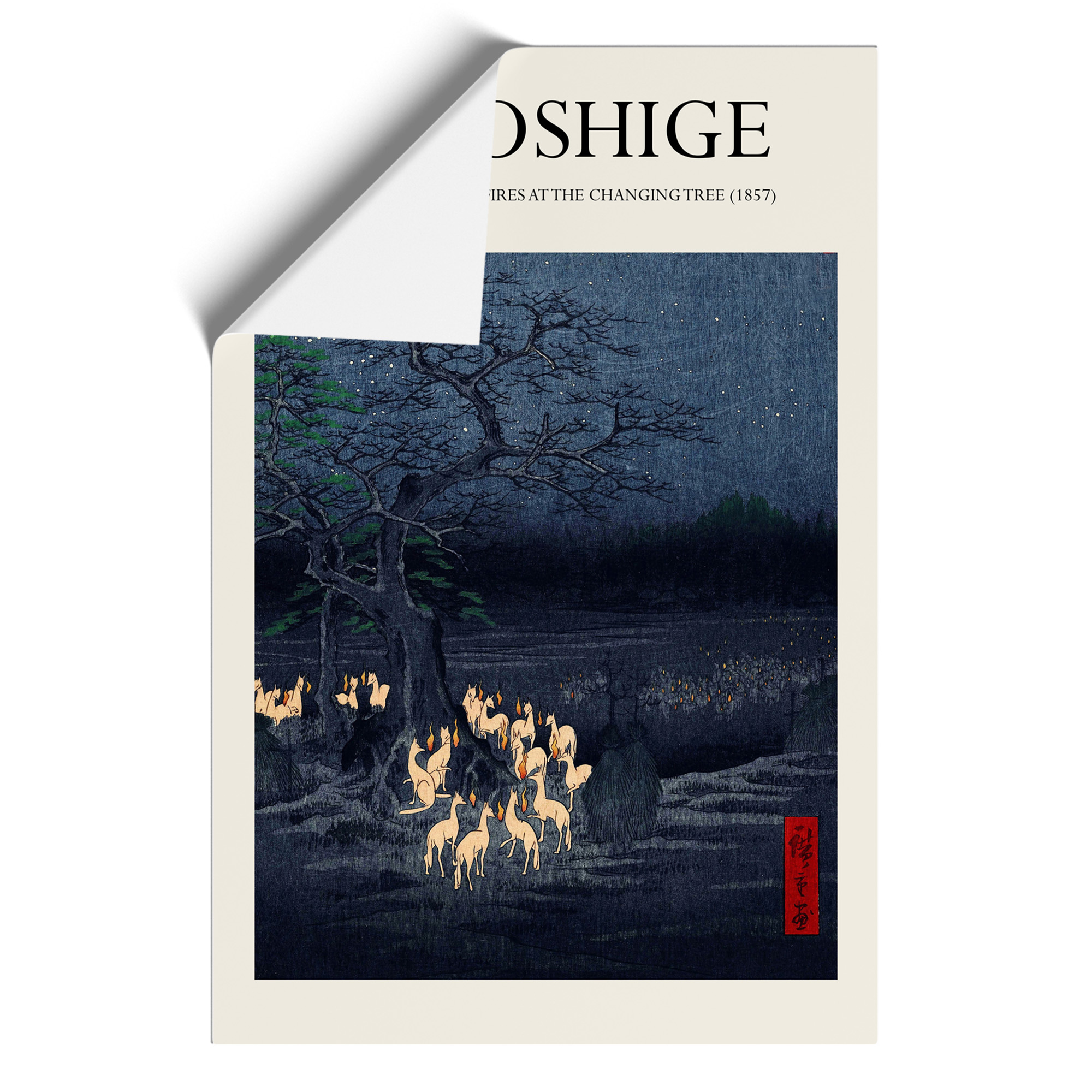 New Years Eve Foxfires Utagawa Hiroshige Exhibition Framed Canvas Wall Art Print - Picture 9 of 9