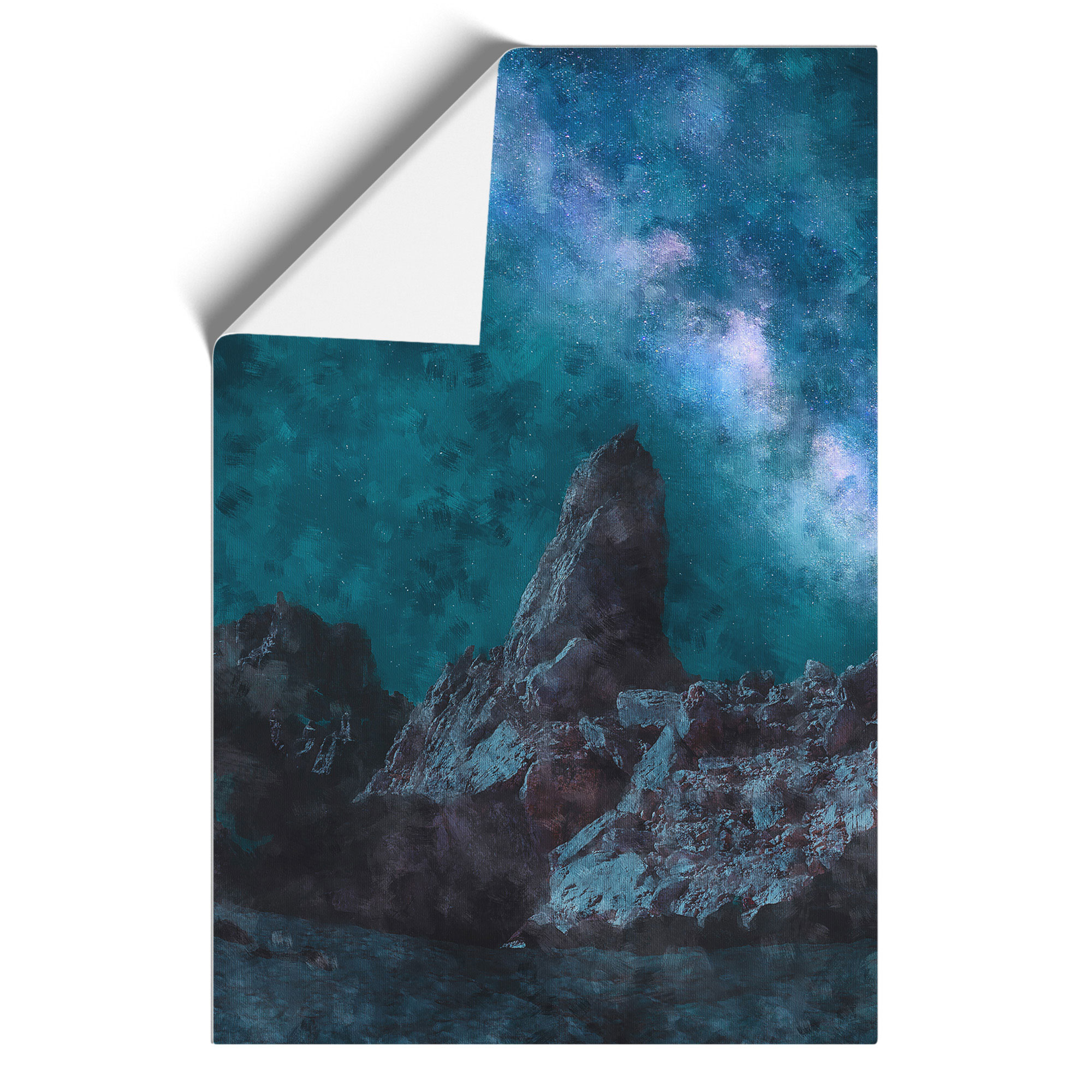 Cuadro póster impresión arte pared lienzo enmarcado rocas debajo de las estrellas, decoración del hogar - Imagen 9 de 9