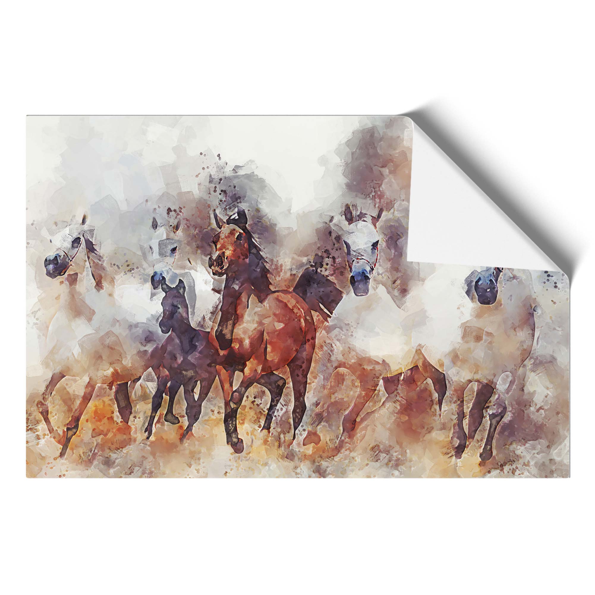 Galloping Horses in Abstract Animal Framed Wall Art Canvas Print Decor ...