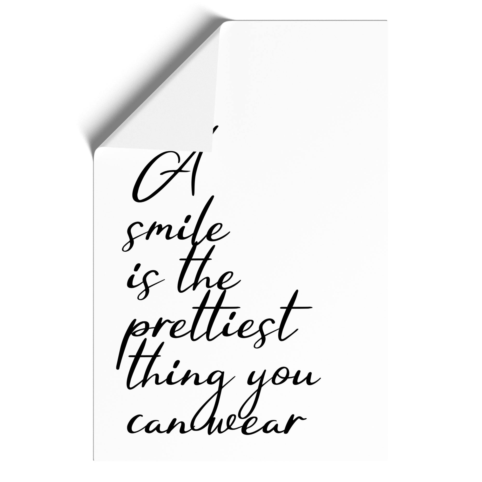 A Smile Is The Prettiest Thing You Can Wear Typography Wall Art Print Framed - Picture 9 of 9