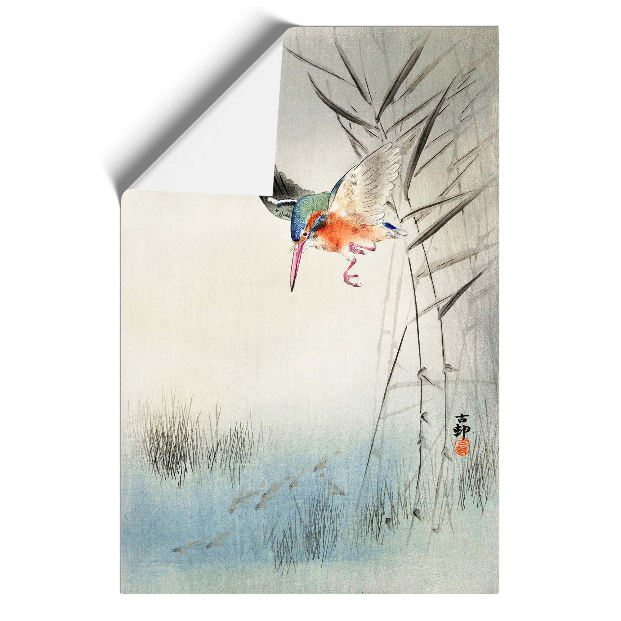 Jagd Eisvogel gerahmte Leinwand Wandbild Kunstdruck Poster Bild, Wohndeko - Bild 9 von 9