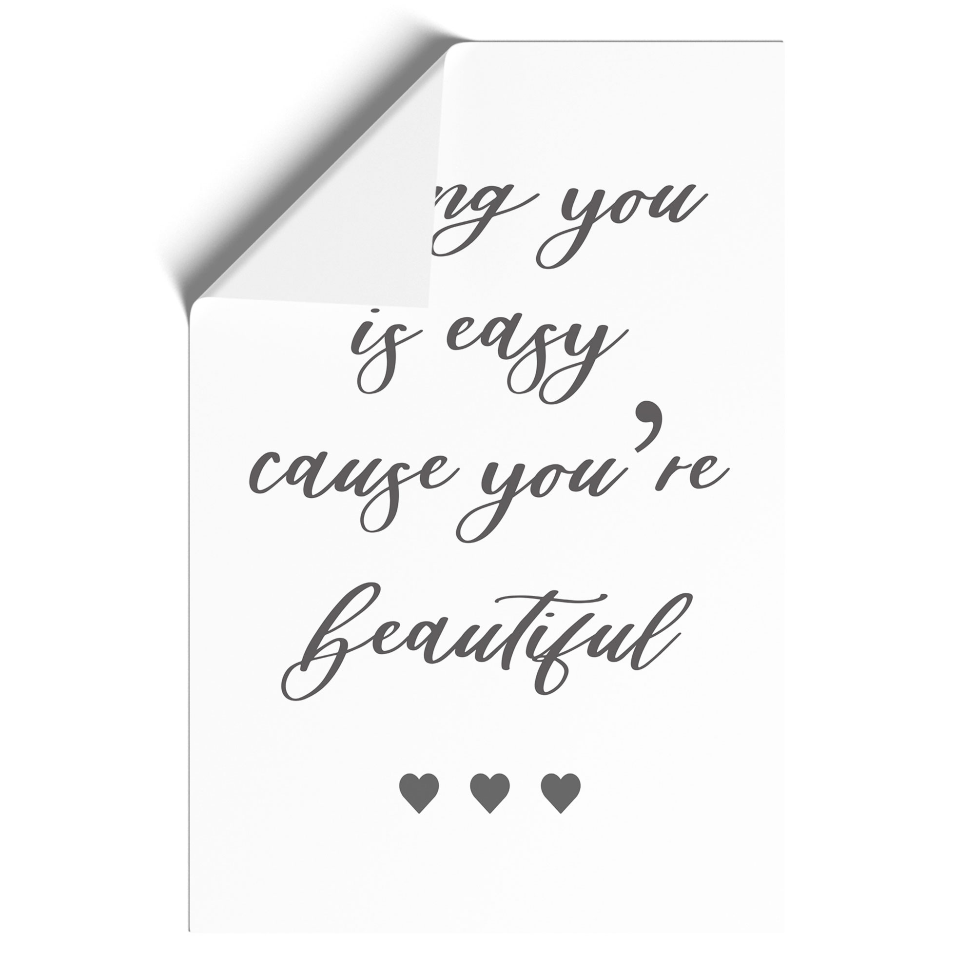 Loving You Is Easy Typography Framed Canvas Wall Art Print Poster Picture - Picture 9 of 9