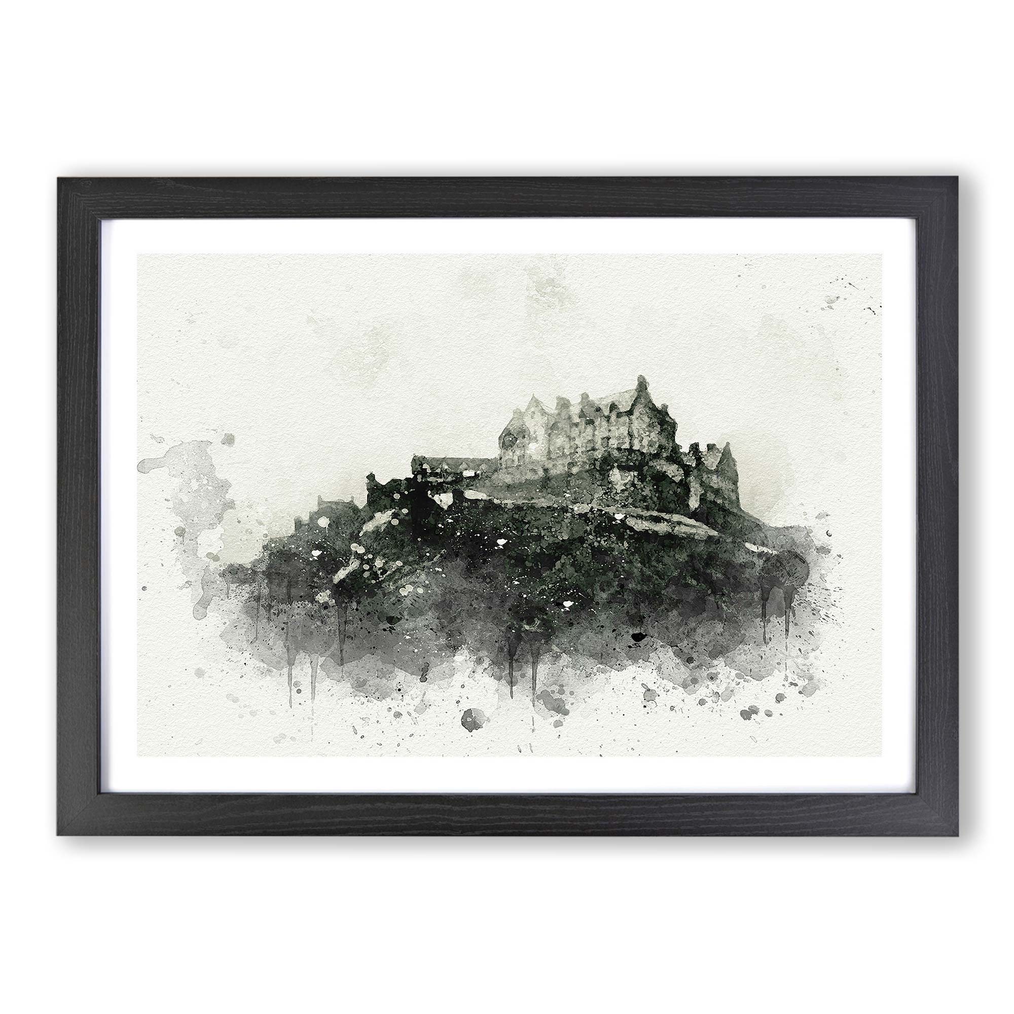 Edinburgh Castle in Scotland in Abstract Forest Wall Art Framed Picture