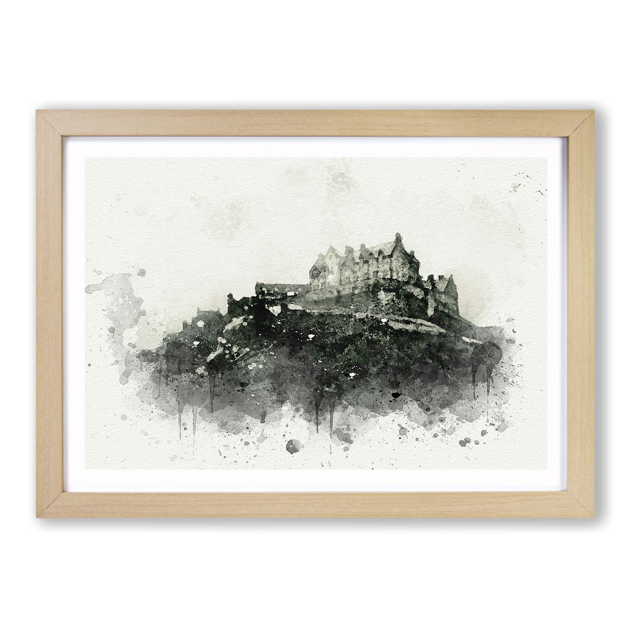 Edinburgh Castle in Scotland in Abstract Forest Wall Art Framed Picture