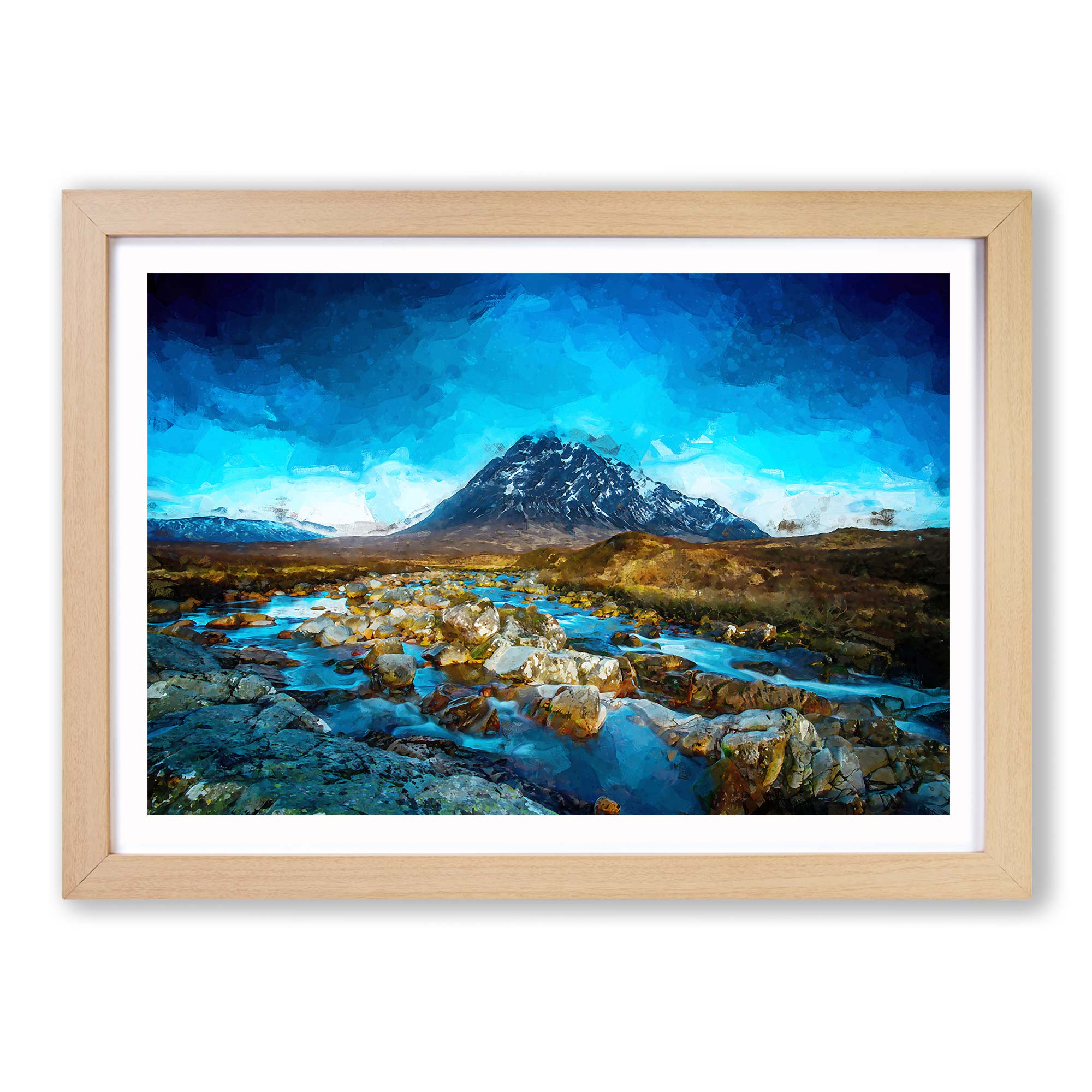 Glencoe in Scotland in Abstract Landscape Nature Wall Art Framed