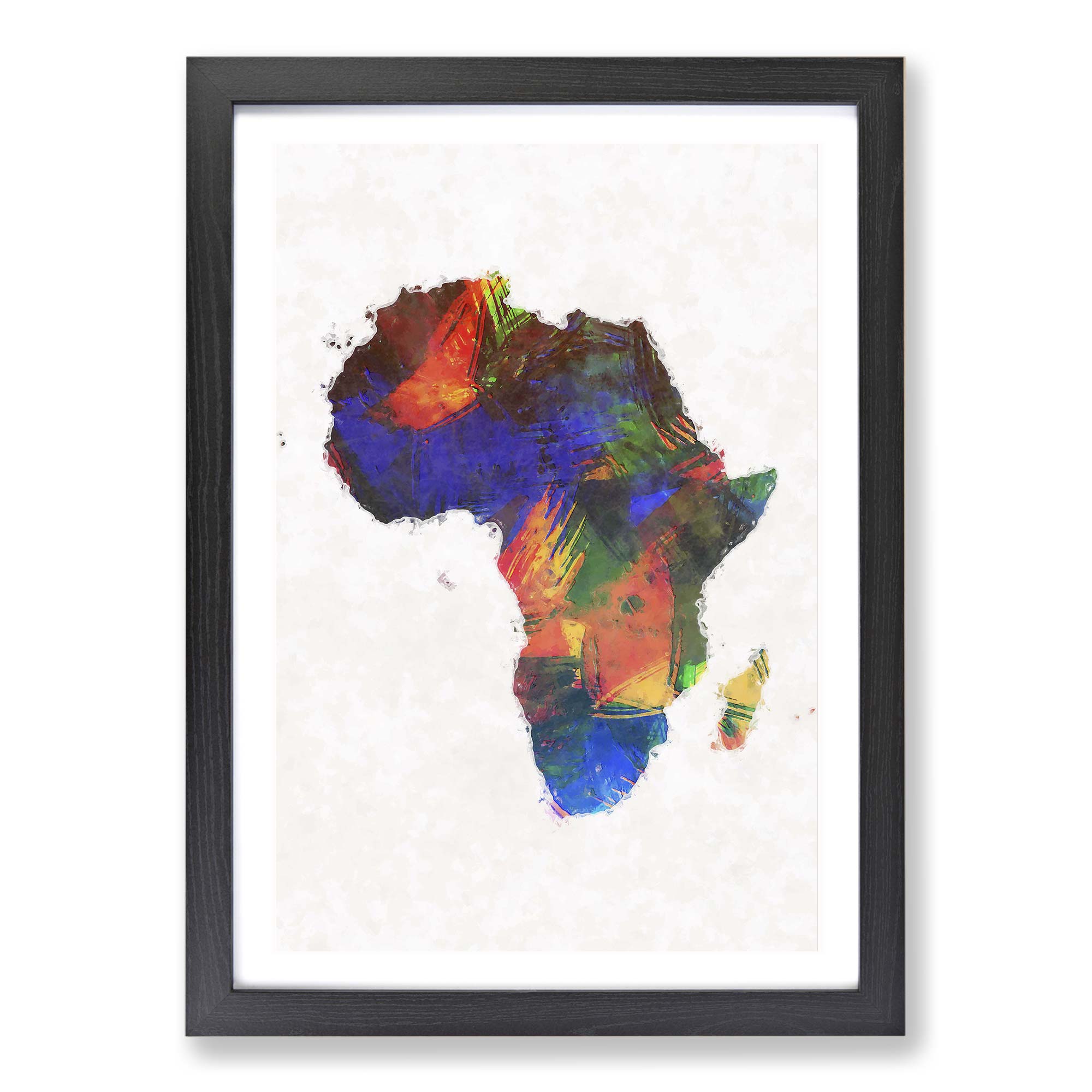 Map of the Continent of Africa in Abstract Wall Art Framed Picture ...