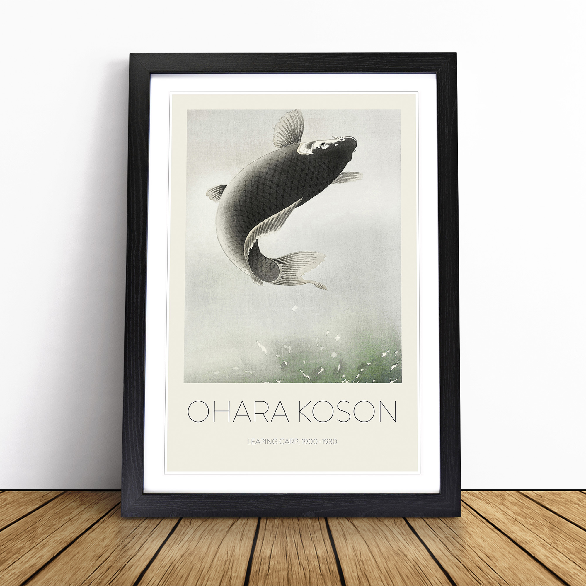 Springender Karpfenfisch von Ohara Koson Wandbild Kunstdruck gerahmtes Leinwandbild Poster - Bild 6 von 9
