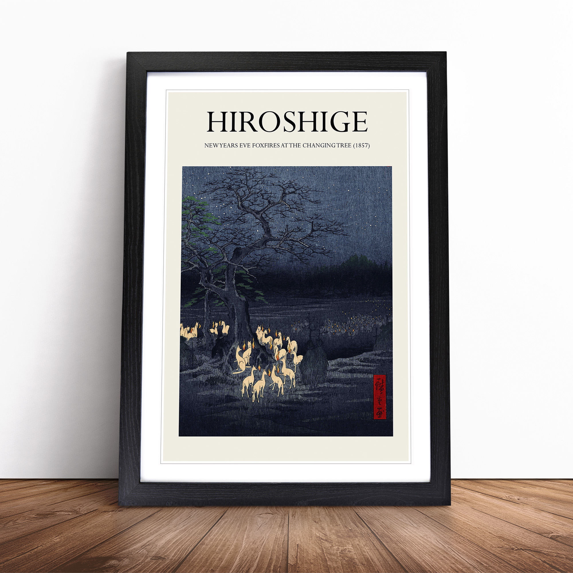 New Years Eve Foxfires Utagawa Hiroshige Exhibition Framed Canvas Wall Art Print - Picture 6 of 9
