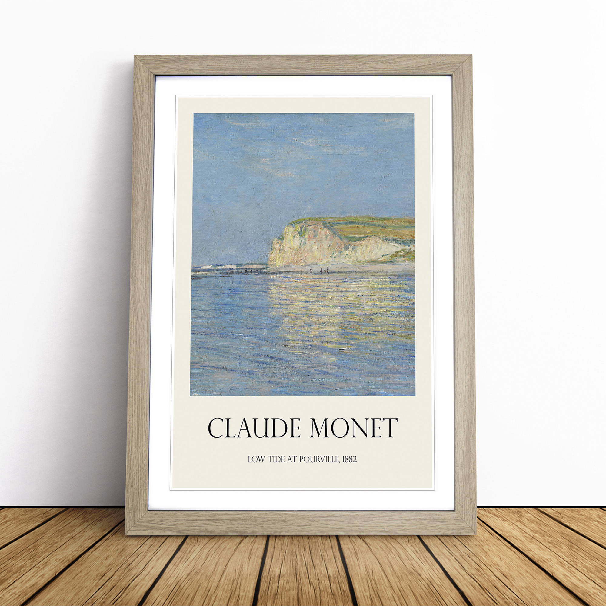 Low Tide At Pourville By Claude Monet Exhibition Framed Canvas Wall Art - Picture 7 of 9
