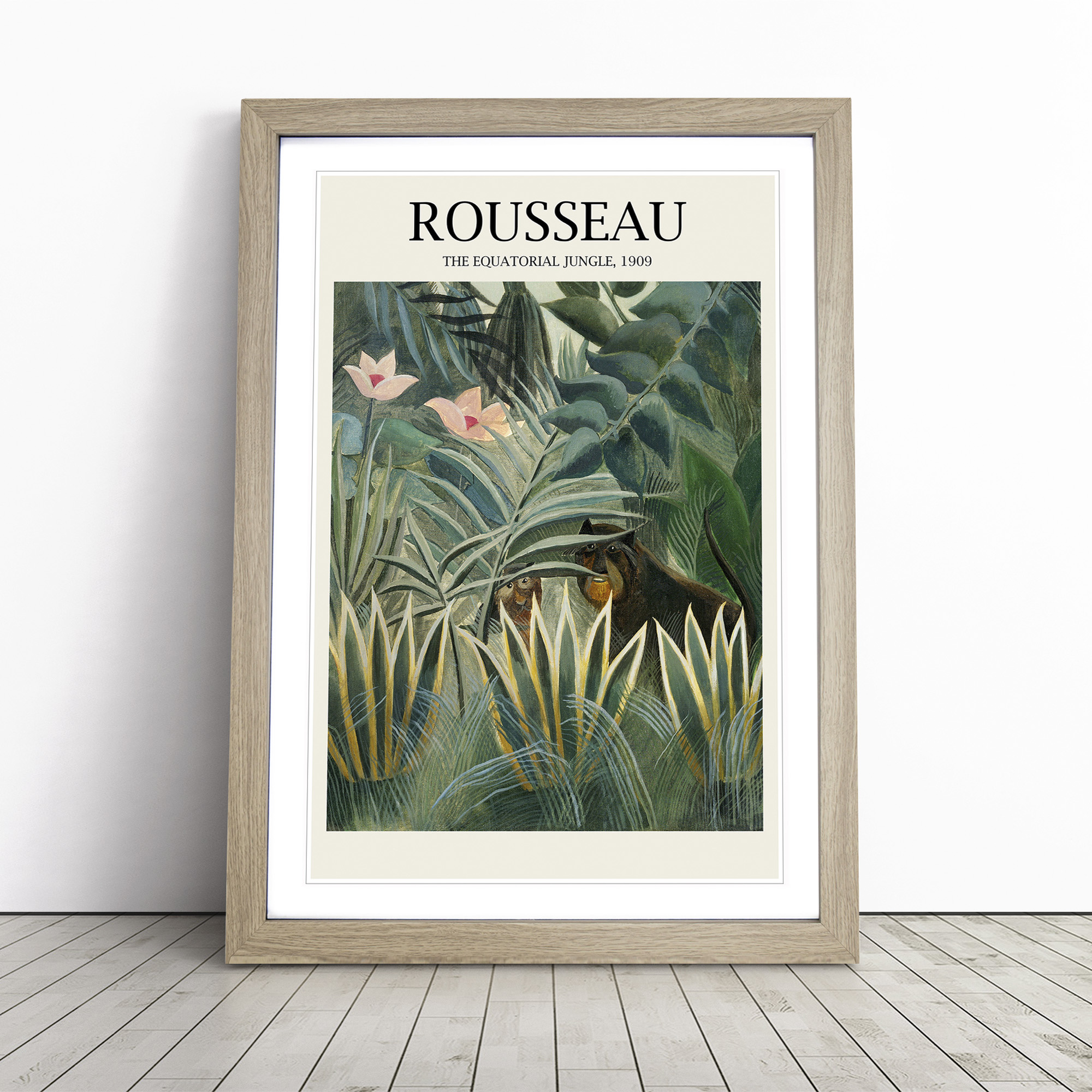 The Equatorial Jungle By Henri Rousseau Exhibition Framed Canvas Wall Art - Picture 7 of 9