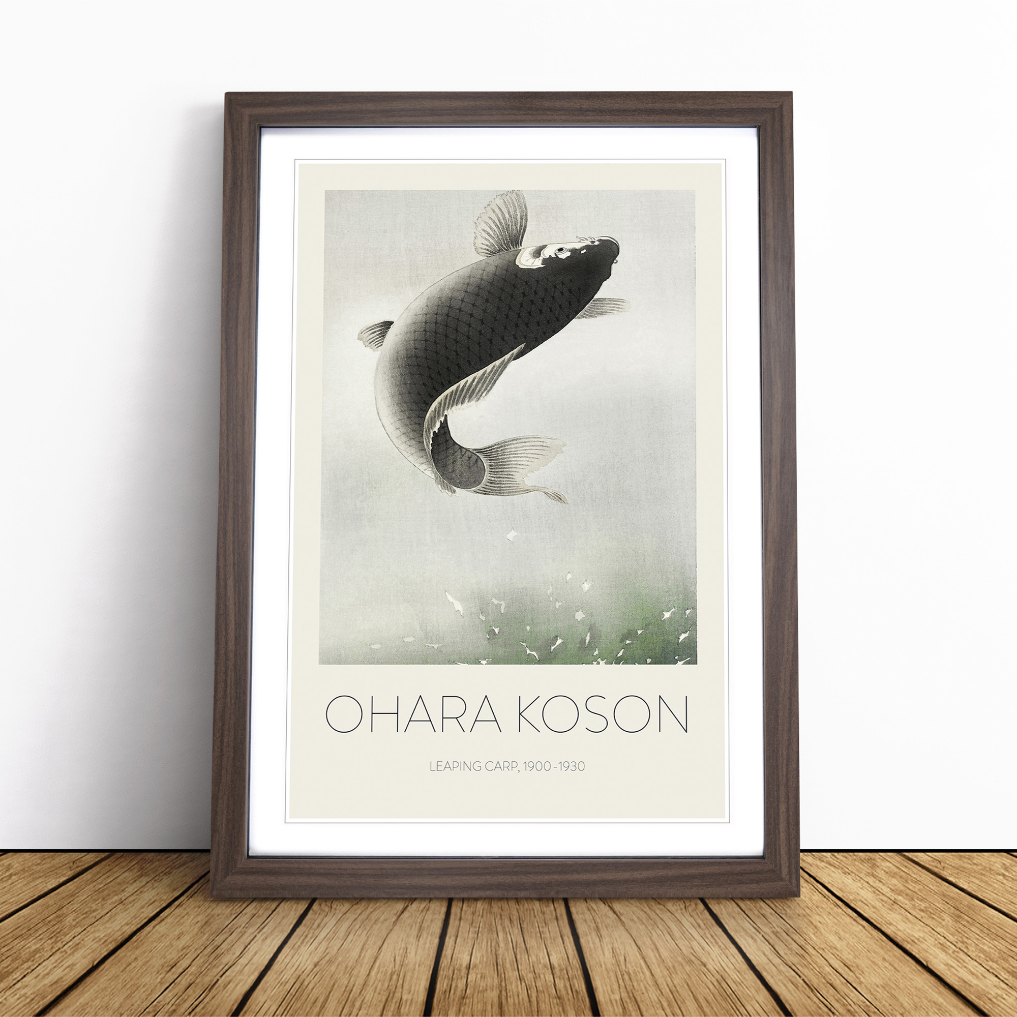 Springender Karpfenfisch von Ohara Koson Wandbild Kunstdruck gerahmtes Leinwandbild Poster - Bild 8 von 9