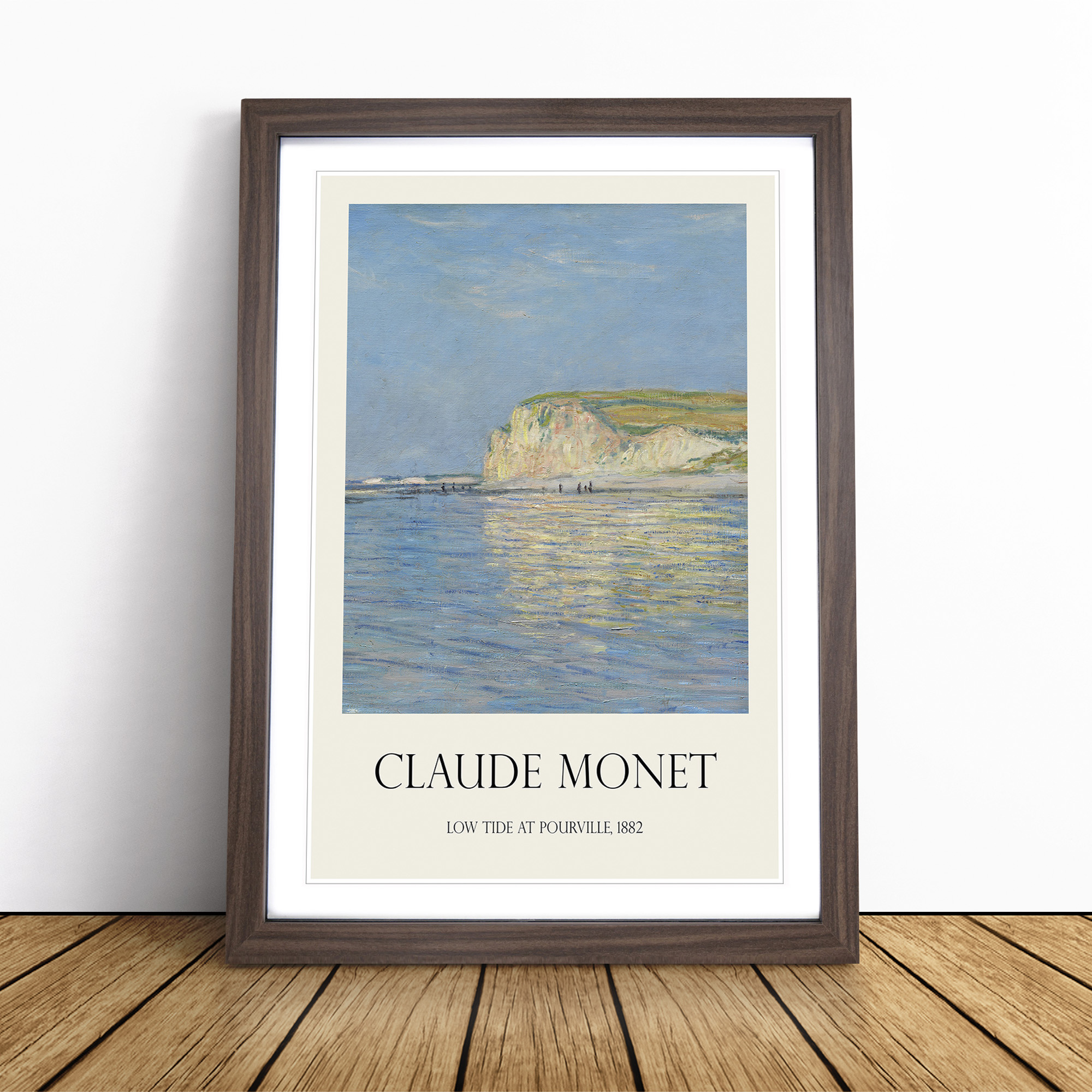 Low Tide At Pourville By Claude Monet Exhibition Framed Canvas Wall Art - Picture 8 of 9