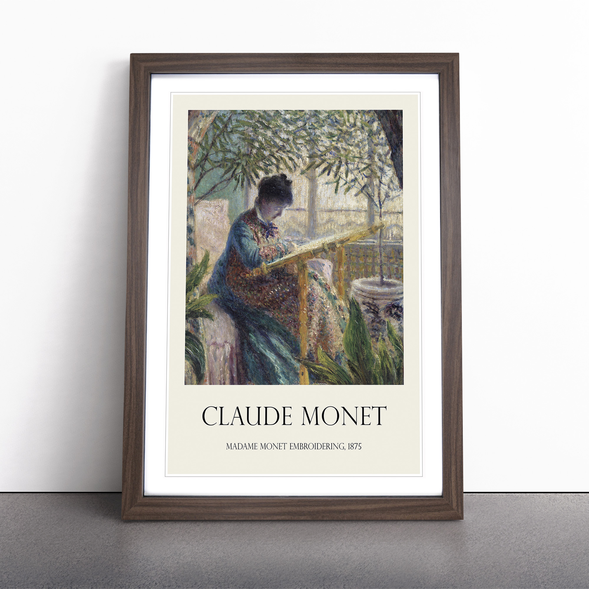 Madame Monet by Monet gerahmte Wandkunst Malerei Dekor Poster Druck Leinwandbild - Bild 8 von 9