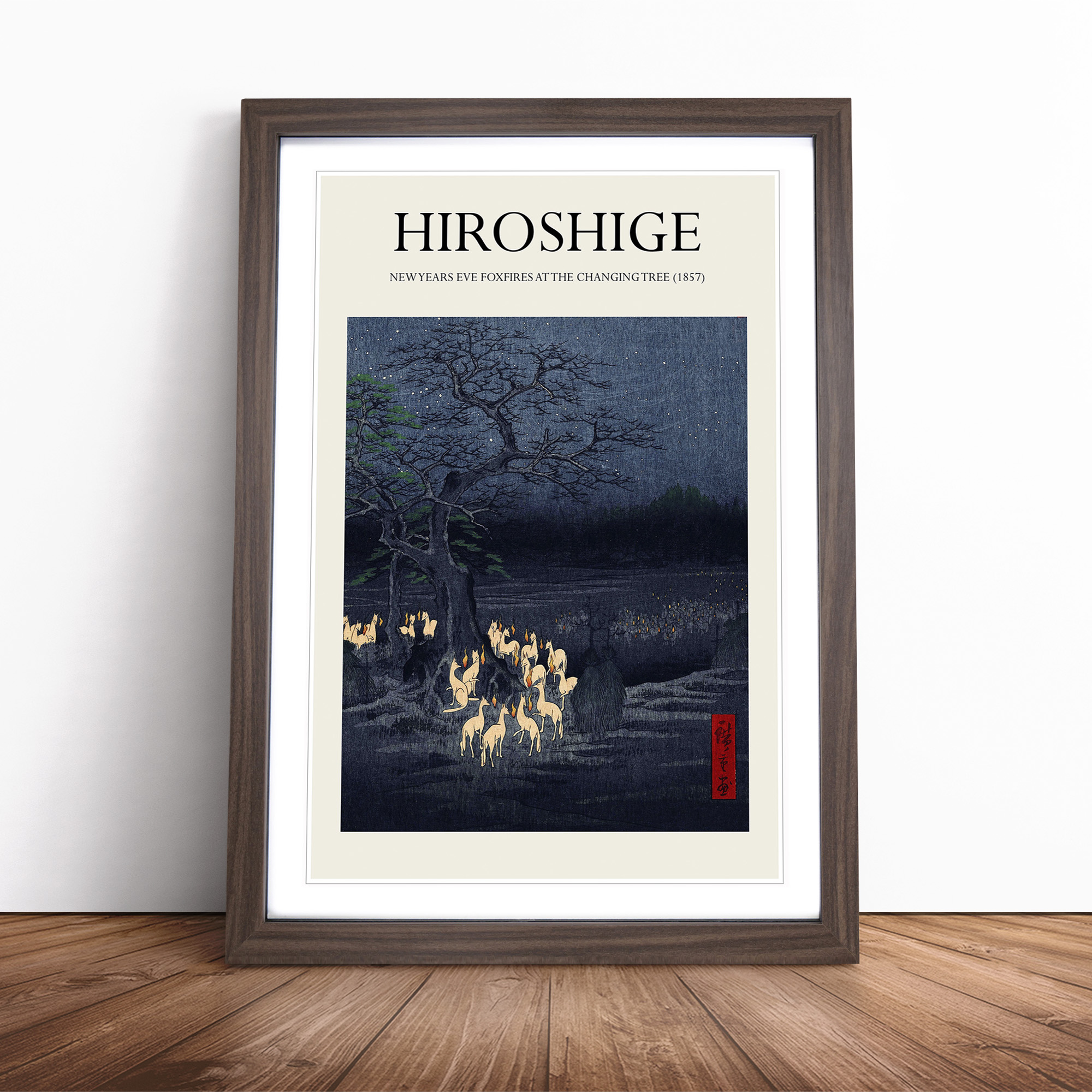 New Years Eve Foxfires Utagawa Hiroshige Exhibition Framed Canvas Wall Art Print - Picture 8 of 9