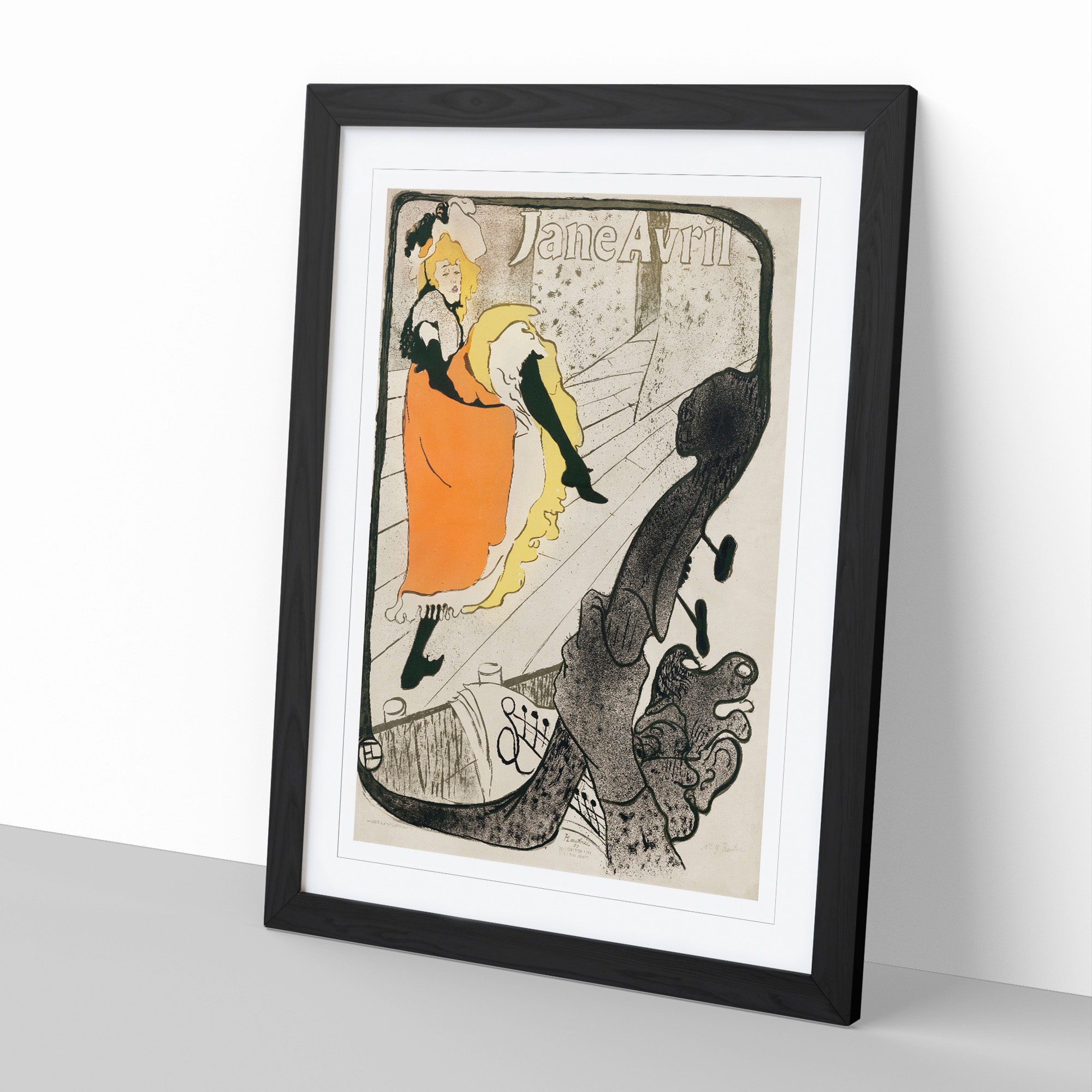 Dancer Jane Avril By Henri De Toulouse-Lautrec Framed Canvas Wall