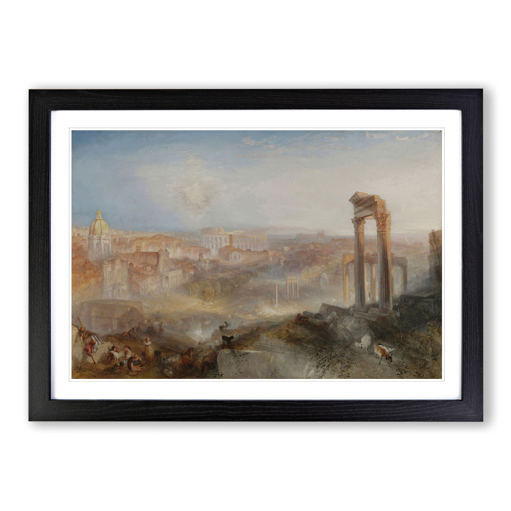 Arte da parete moderna Roma Campo Vaccino di Joseph Mallord Turner tela incorniciata - Foto 6 di 9