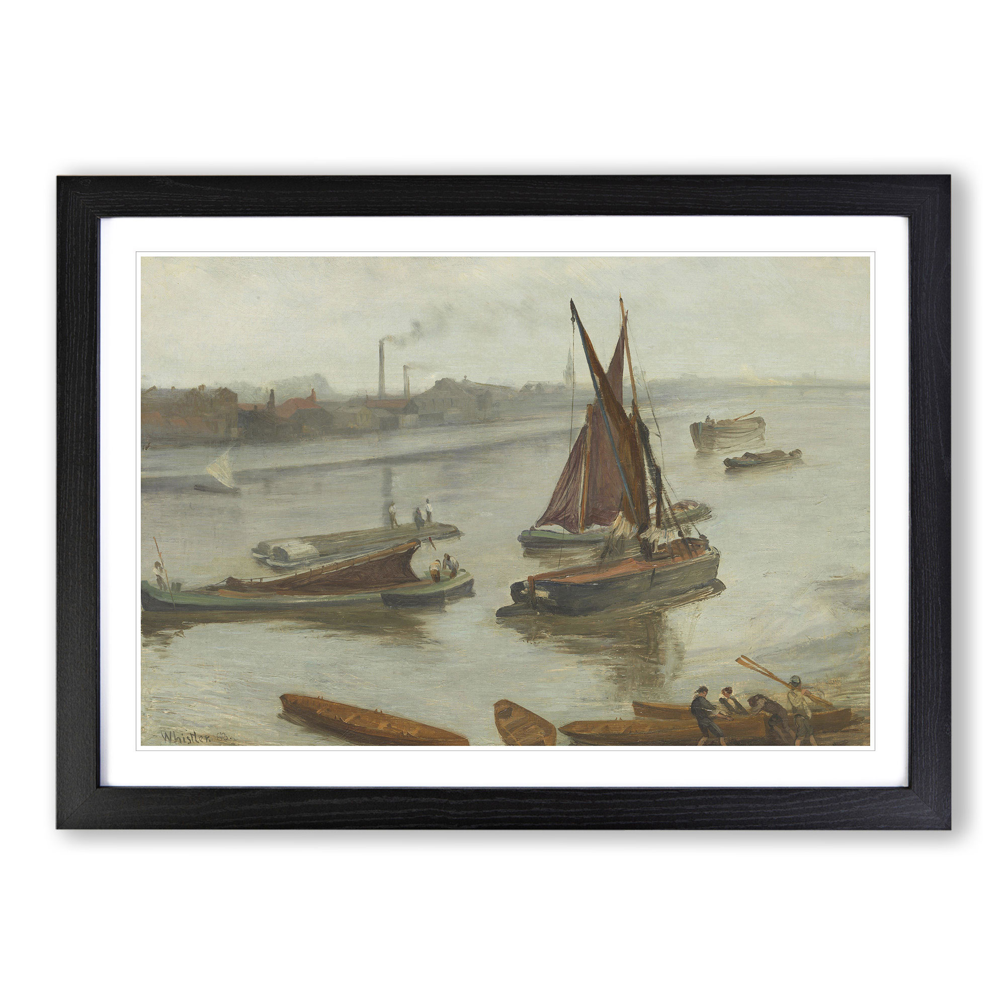 Old Battersea Reach By James Mcneill Whistler Wall Art Print Framed Picture - Picture 6 of 9