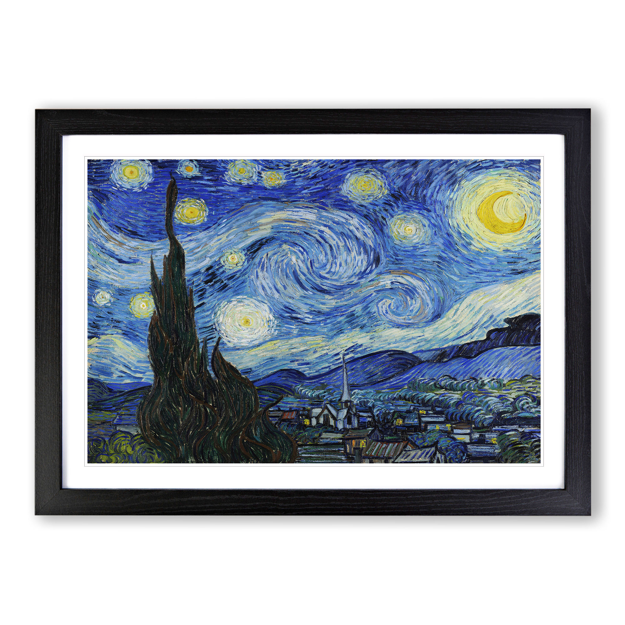The Starry Night By Vincent Van Gogh Wall Art Print Framed Canvas Picture Poster