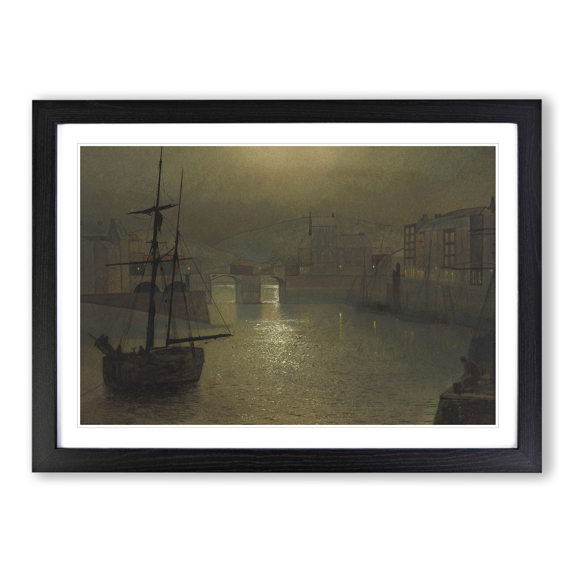 Whitby Harbour Vol.1 von Grimshaw gerahmte Wandkunst Poster Druck Leinwandbild - Bild 6 von 9