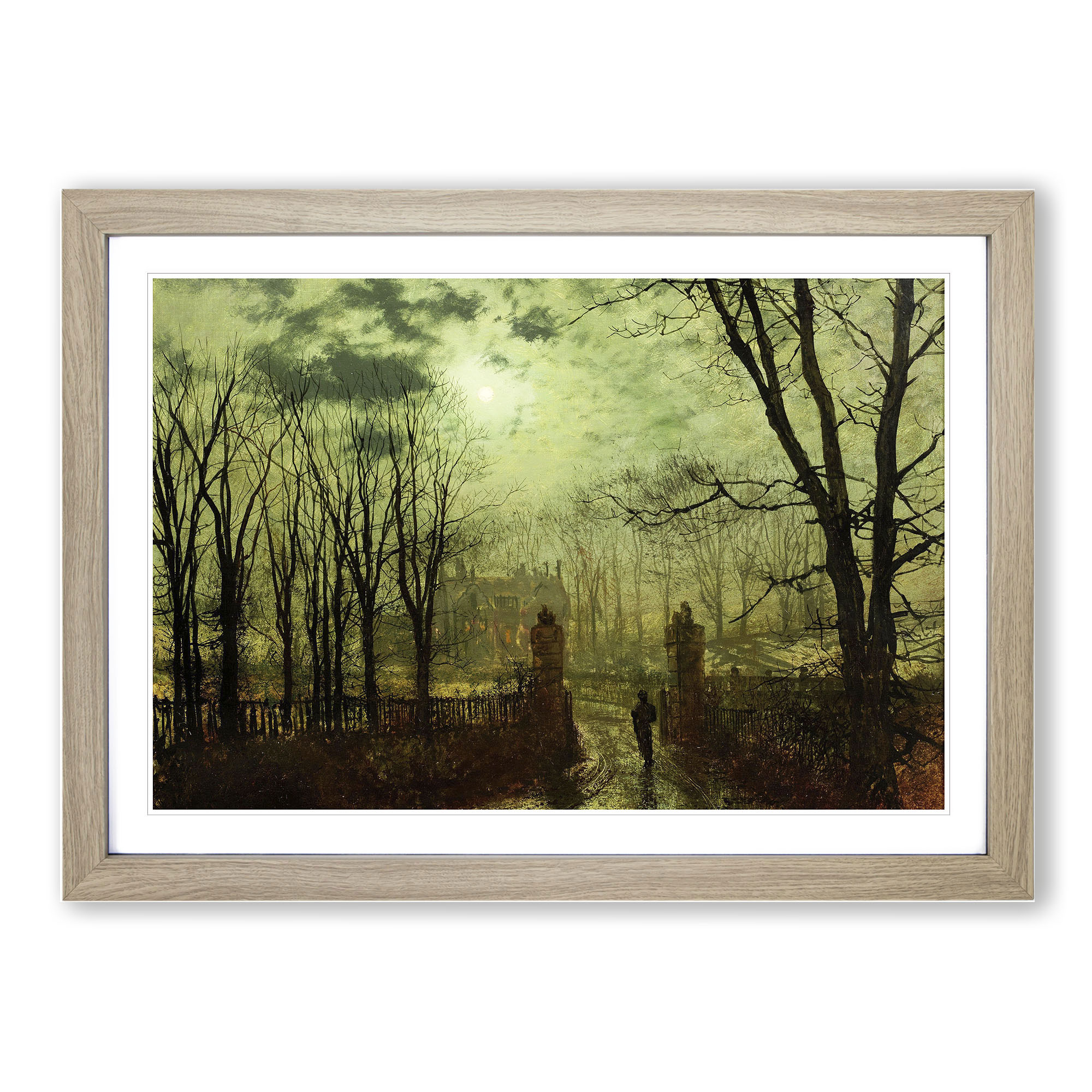 At The Park Gate By John Atkinson Grimshaw Wall Art Print Framed Canvas Picture - Picture 7 of 9