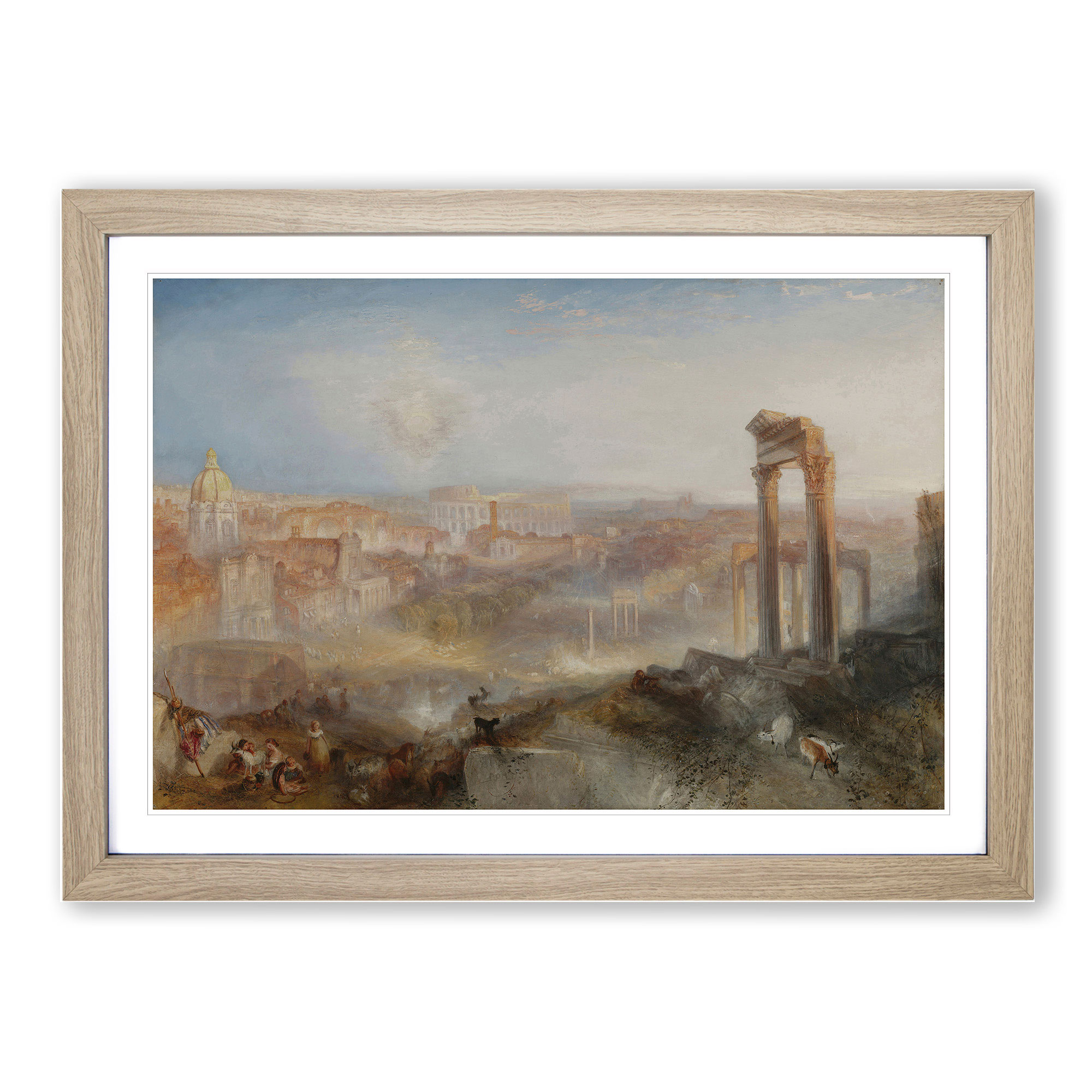 Arte da parete moderna Roma Campo Vaccino di Joseph Mallord Turner tela incorniciata - Foto 7 di 9