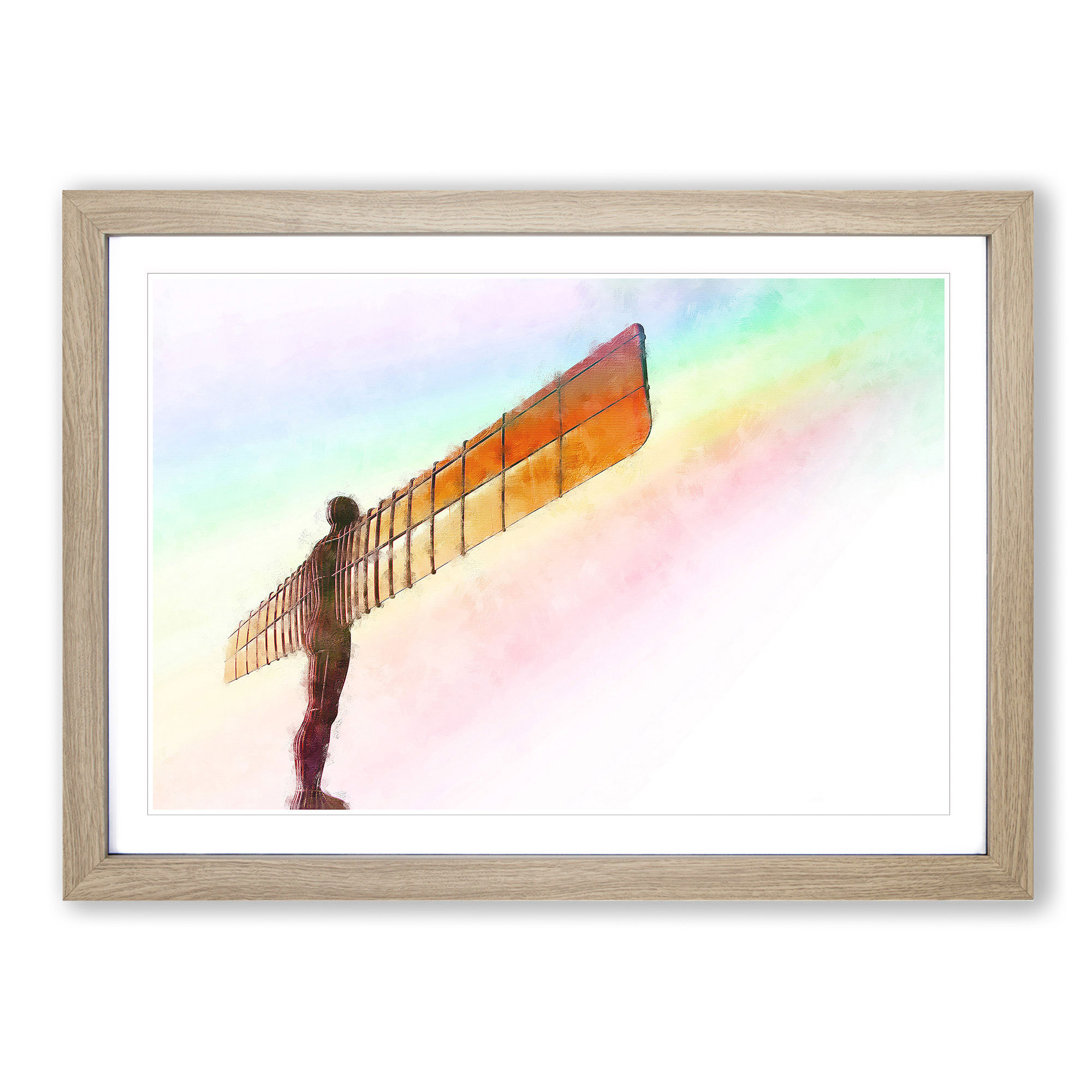 Rainbow On The Angel Of The North Framed Wall Art Print Home Decor ...