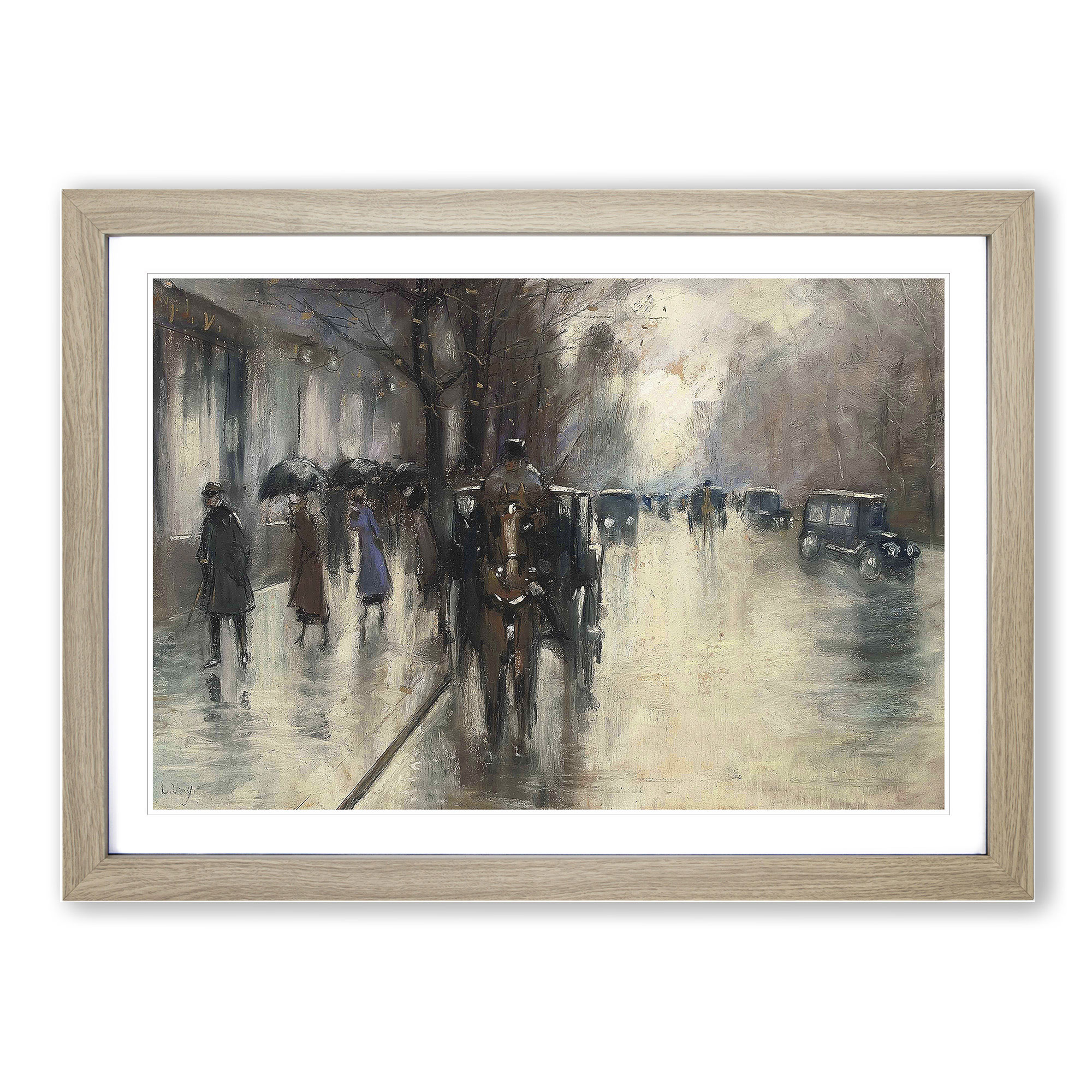 Unter den Linden von Lesser Ury Gerahmte Leinwand Wandbild Kunstdruck Poster Bild - Bild 7 von 9