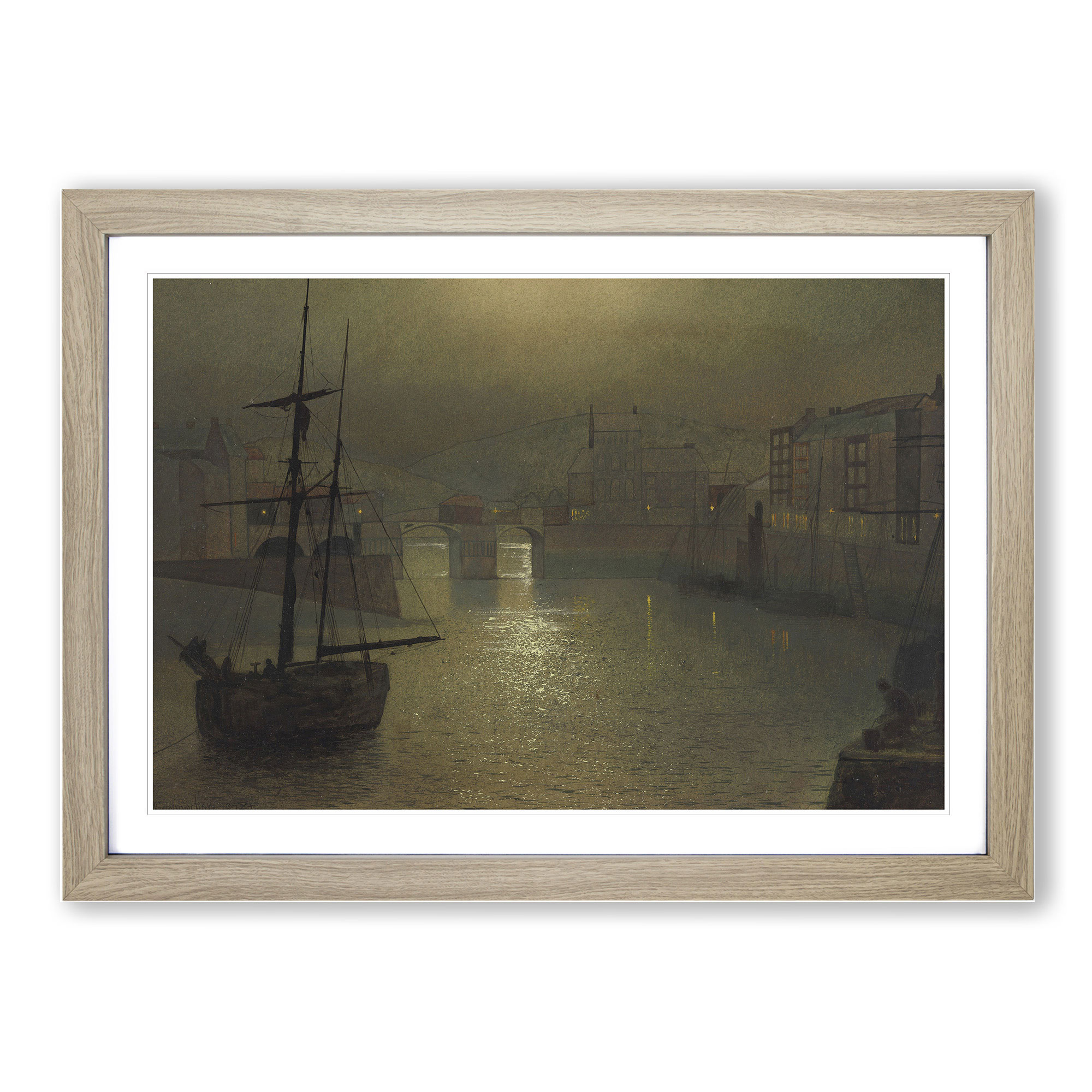 Whitby Harbour Vol.1 von Grimshaw gerahmte Wandkunst Poster Druck Leinwandbild - Bild 7 von 9