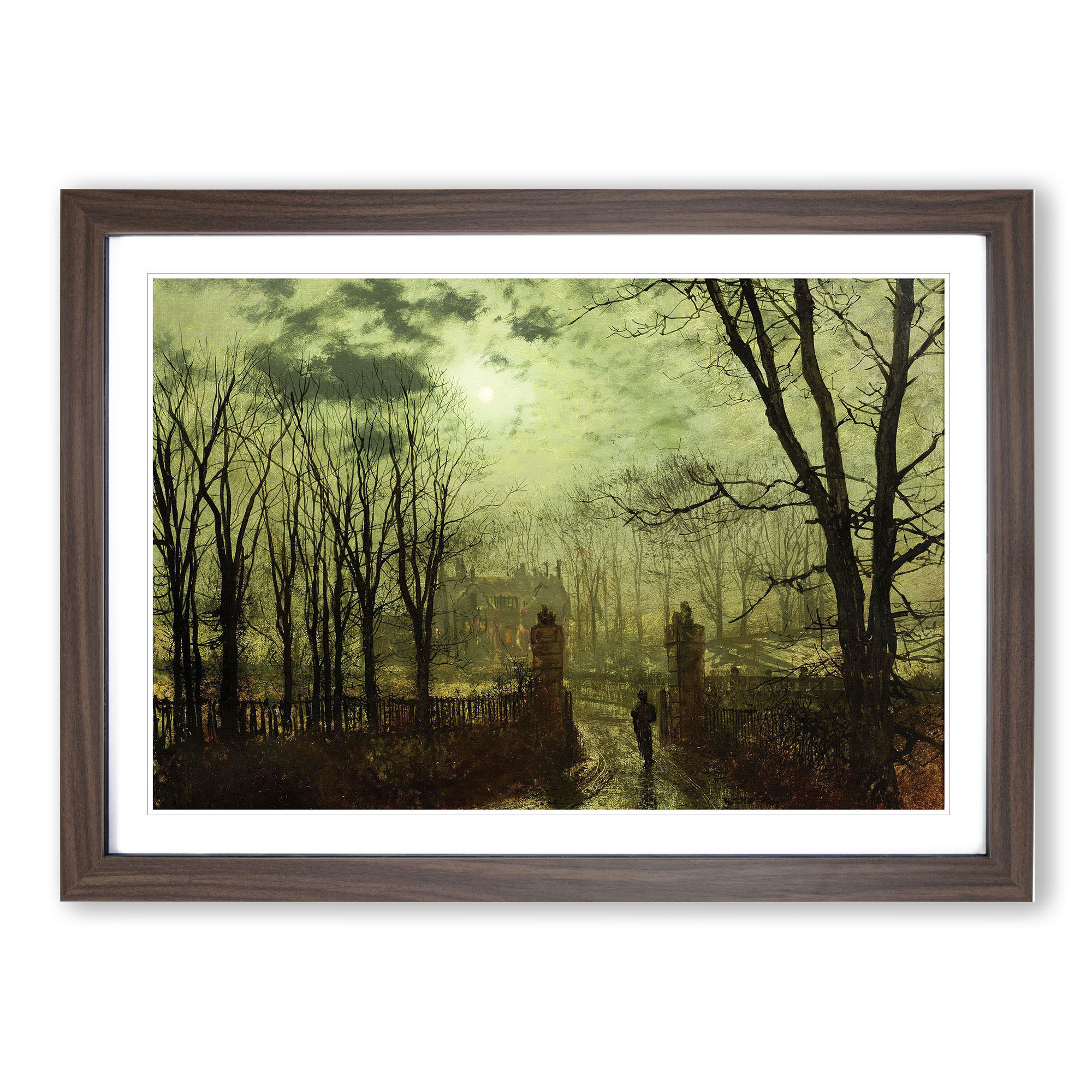 At The Park Gate By John Atkinson Grimshaw Wall Art Print Framed Canvas Picture - Picture 8 of 9