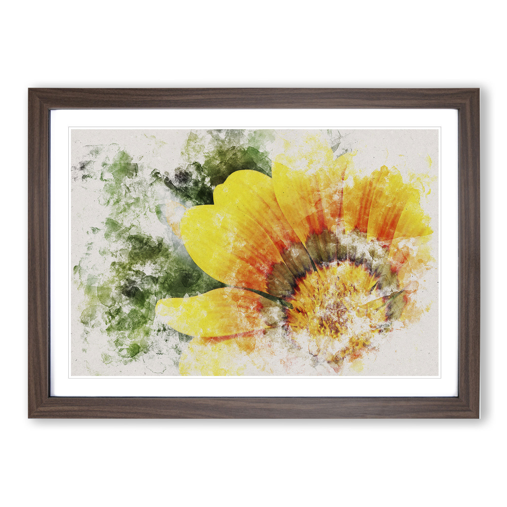 Bright Yellow Flower Wall Art Print Framed Canvas Picture Poster Decor