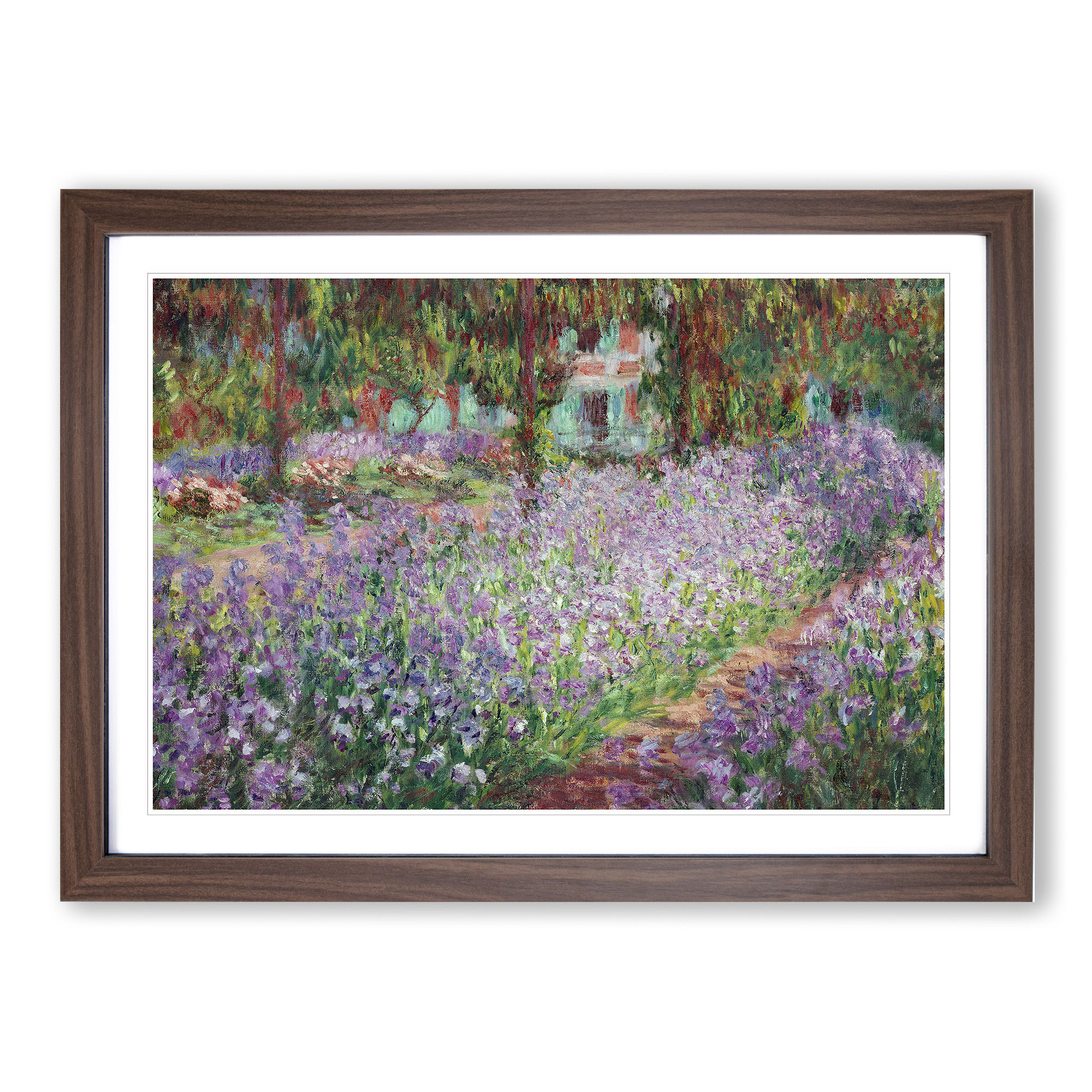Iris in Monets Garten von Claude Monet Wandbilddruck gerahmtes Bild Poster - Bild 8 von 9