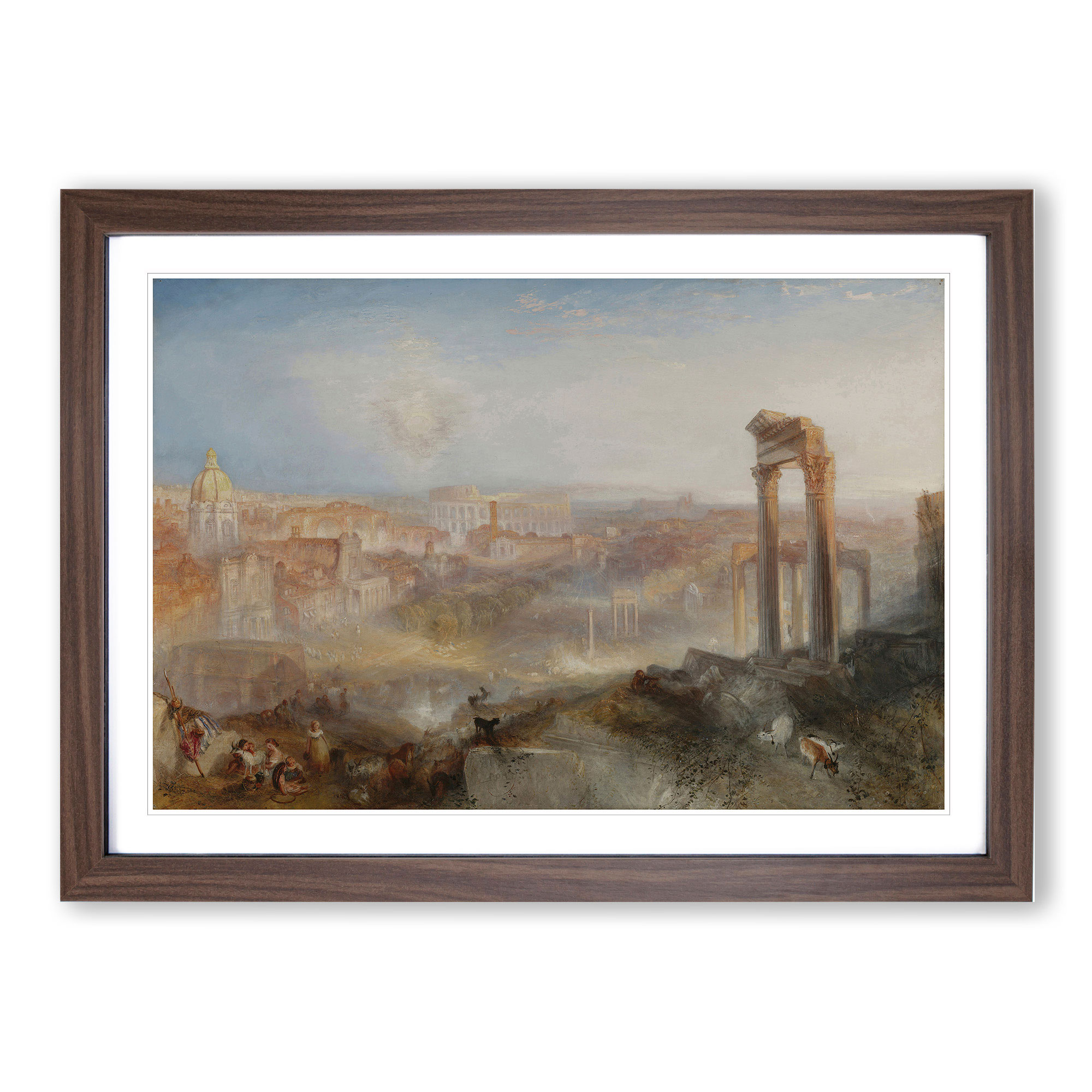 Arte da parete moderna Roma Campo Vaccino di Joseph Mallord Turner tela incorniciata - Foto 8 di 9