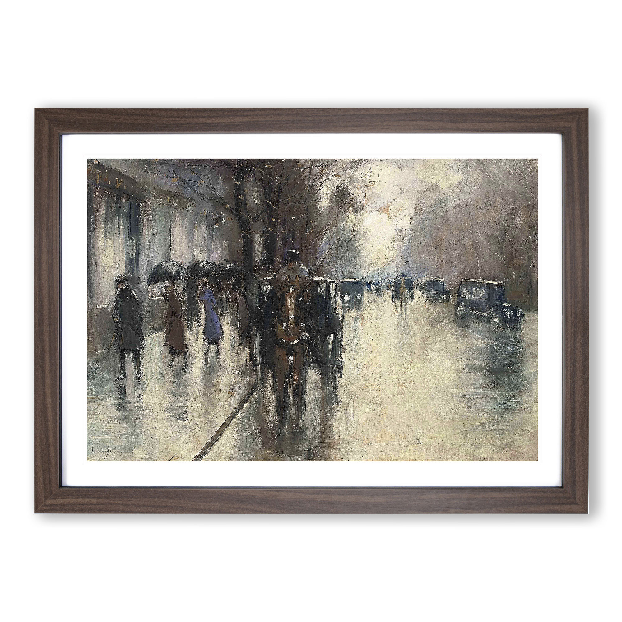 Unter den Linden von Lesser Ury Gerahmte Leinwand Wandbild Kunstdruck Poster Bild - Bild 8 von 9