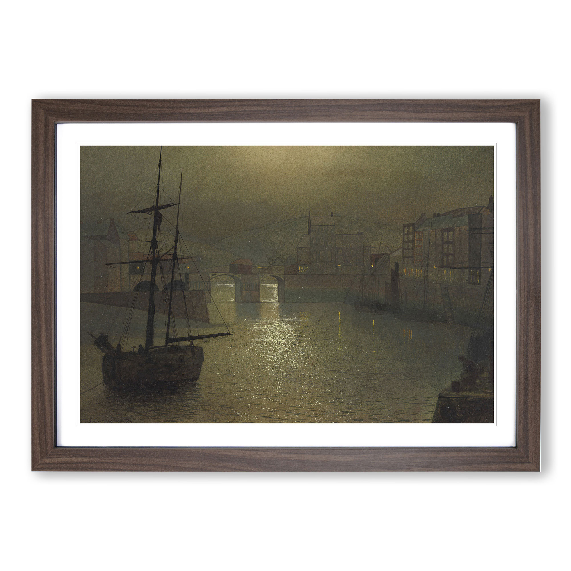 Whitby Harbour Vol.1 von Grimshaw gerahmte Wandkunst Poster Druck Leinwandbild - Bild 8 von 9