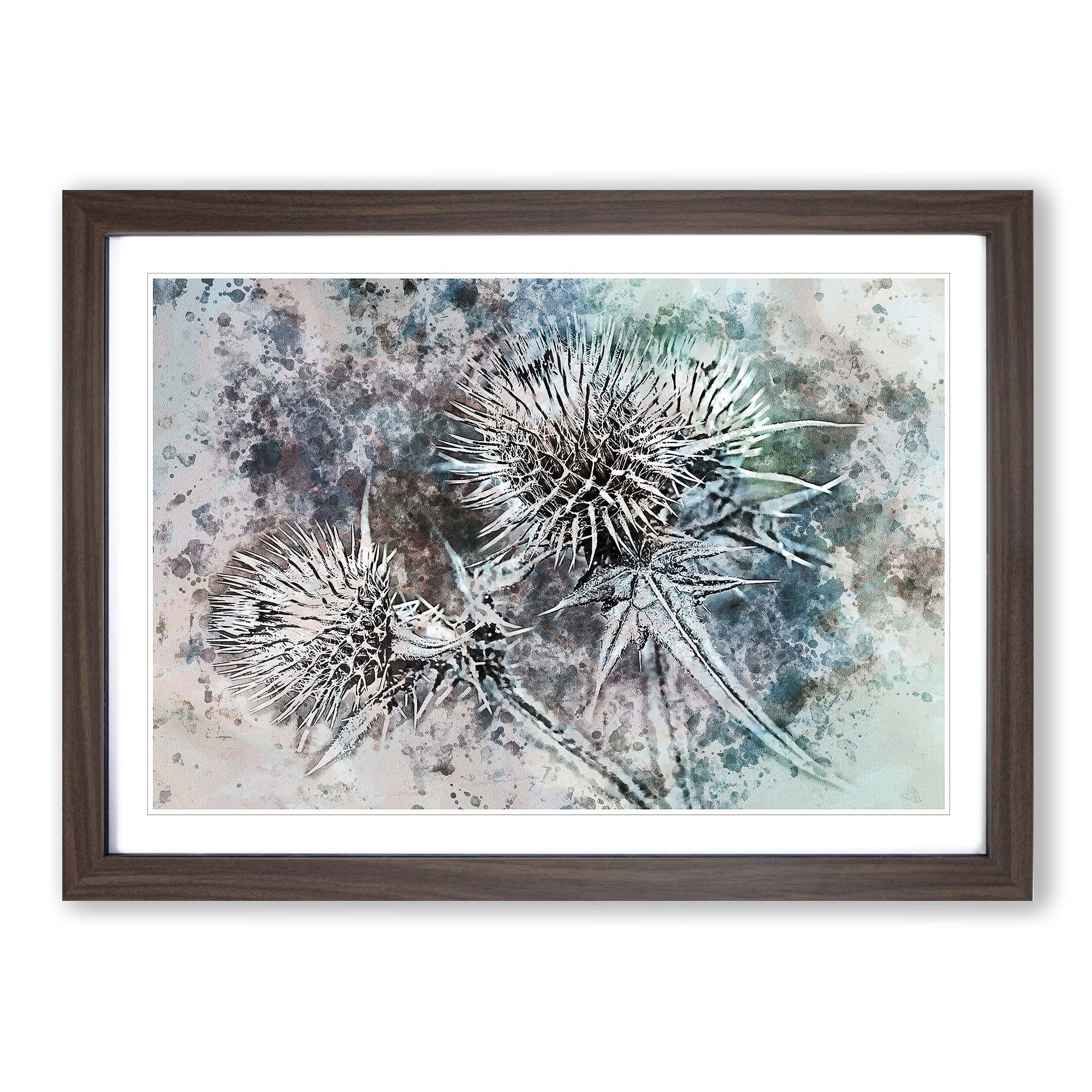 Thistle Flower In Abstract Wall Art Print Framed Canvas Picture Poster ...