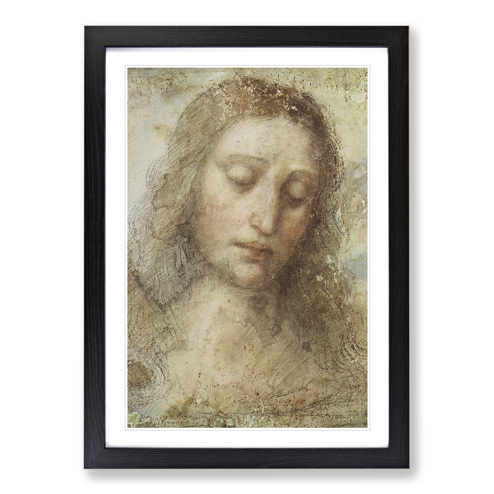 Head Of Christ By Leonardo Da Vinci Framed Wall Art Poster Print Picture Large eBay