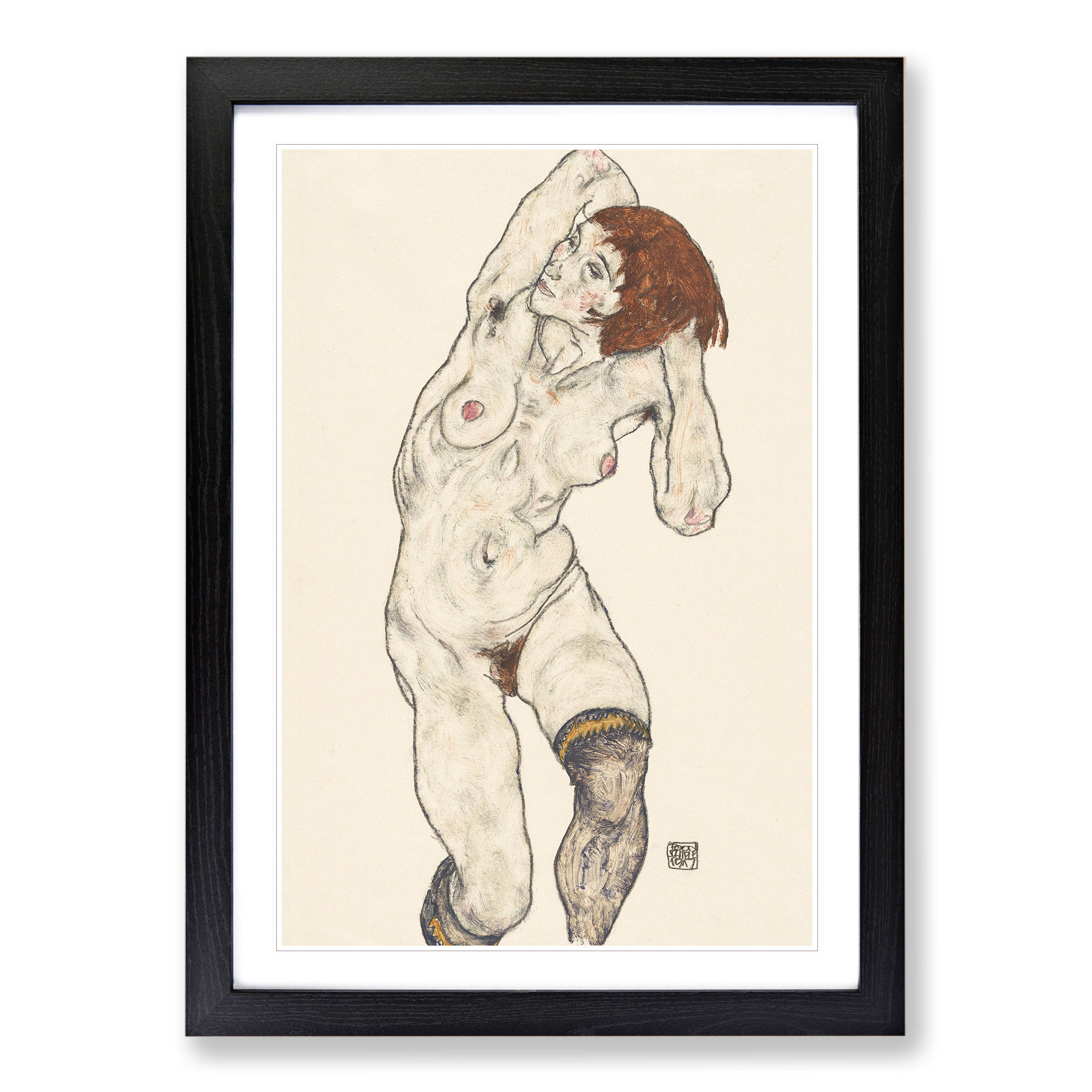 Portrait Of A Woman Vol.7 By Egon Schiele Framed Canvas Wall Art Print Picture - Picture 6 of 9