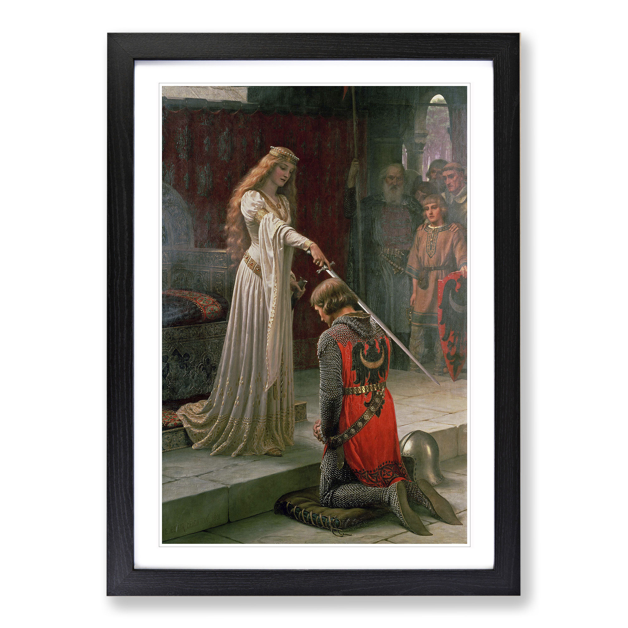 The Accolade By Edmund Leighton Wall Art Print Framed Canvas Picture ...