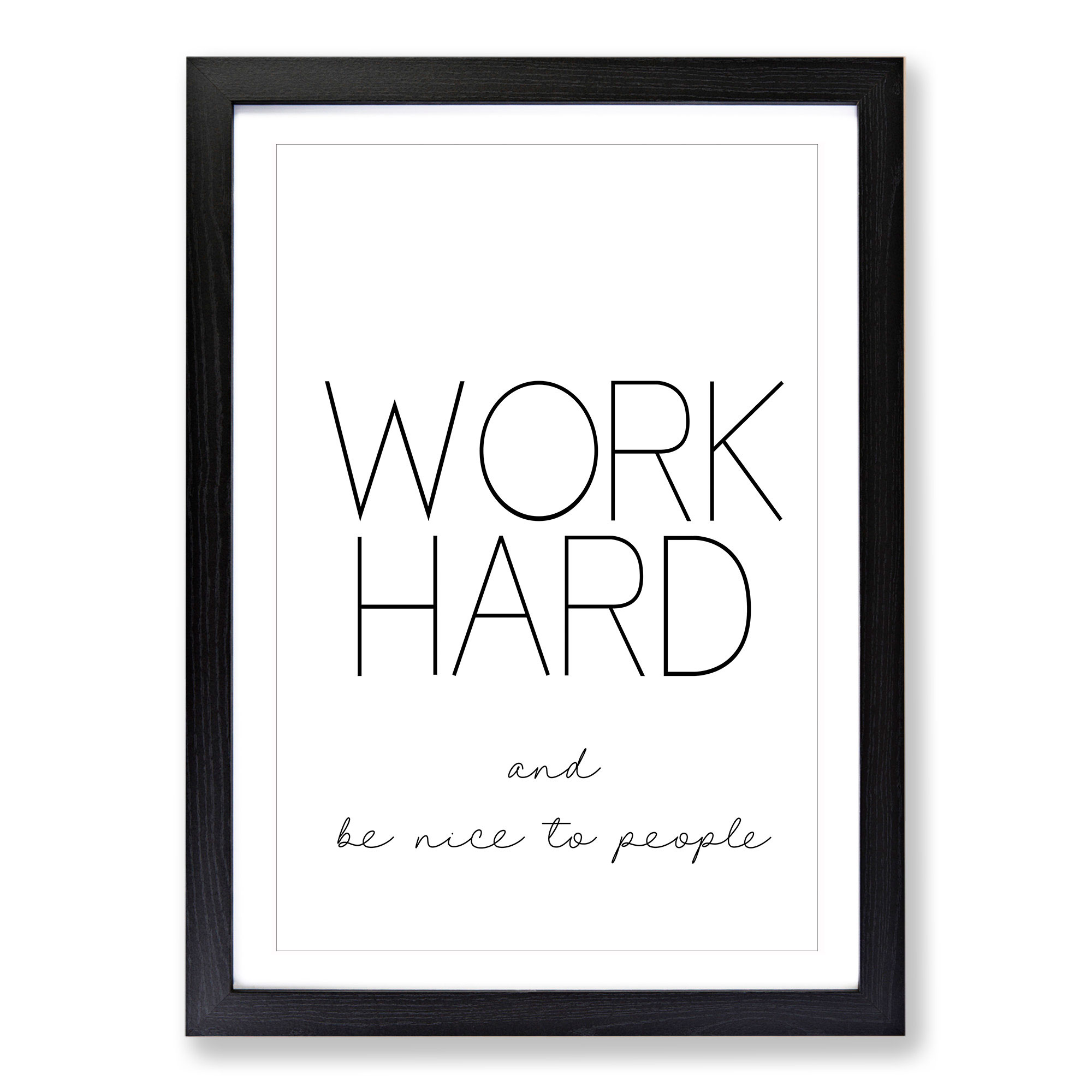 Work Hard Typography Wall Art Print Framed Canvas Picture Poster Decor - Picture 6 of 9