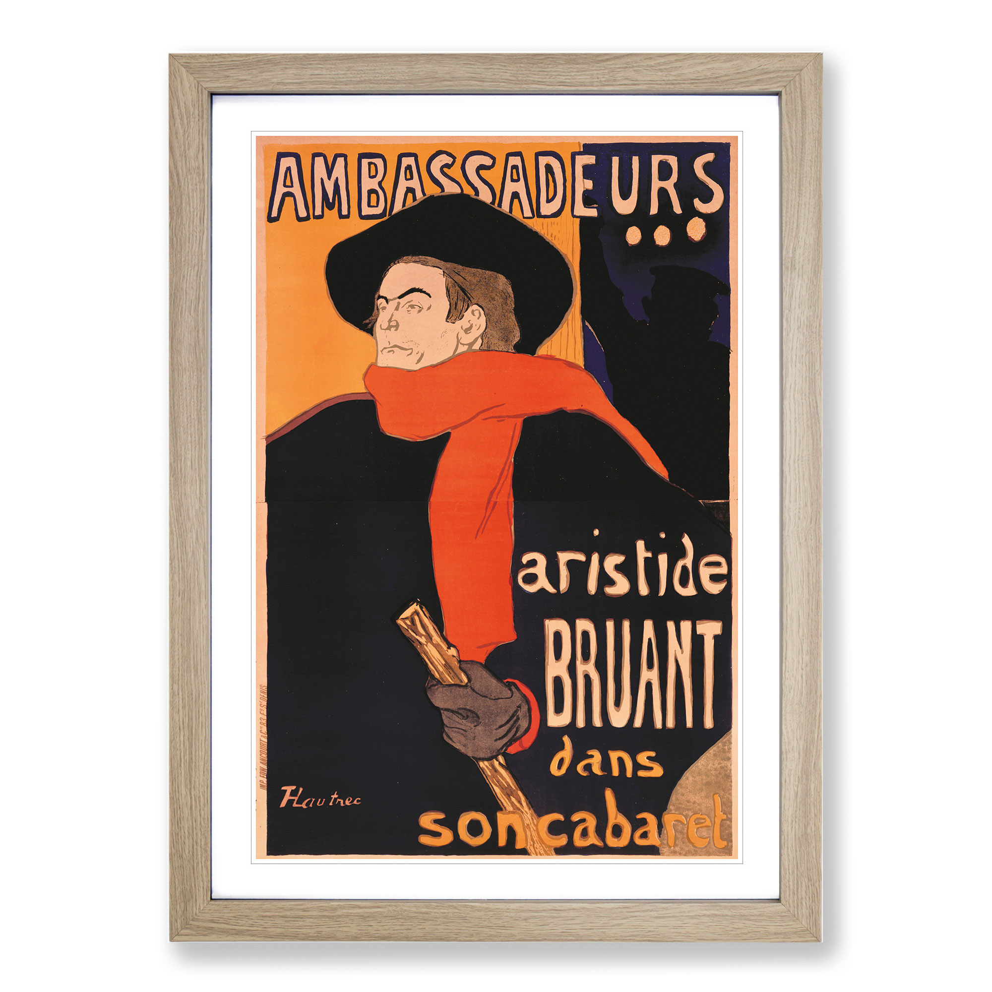 Aristide Bruant By Henri De Toulouse-Lautrec Wall Art Print Framed Picture - Picture 7 of 9