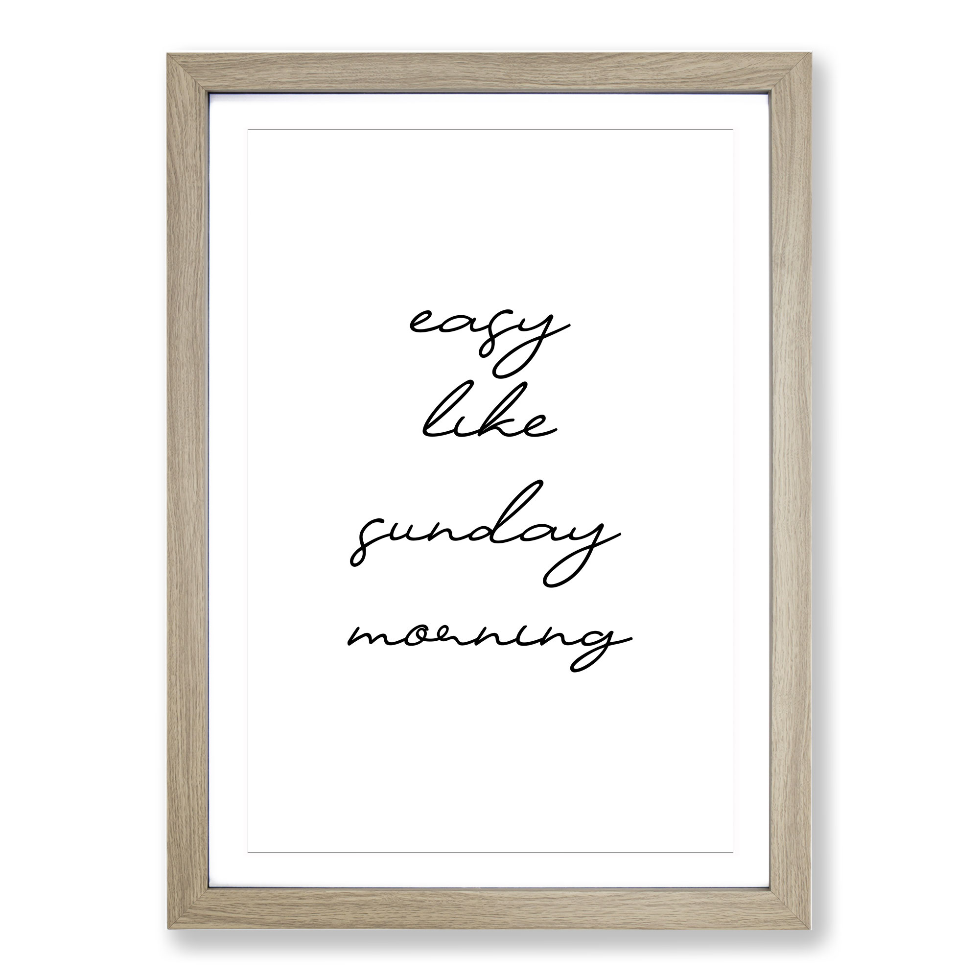 Easy Like Sunday Morning V2 Typography Framed Canvas Wall Art Print Picture - Picture 7 of 9