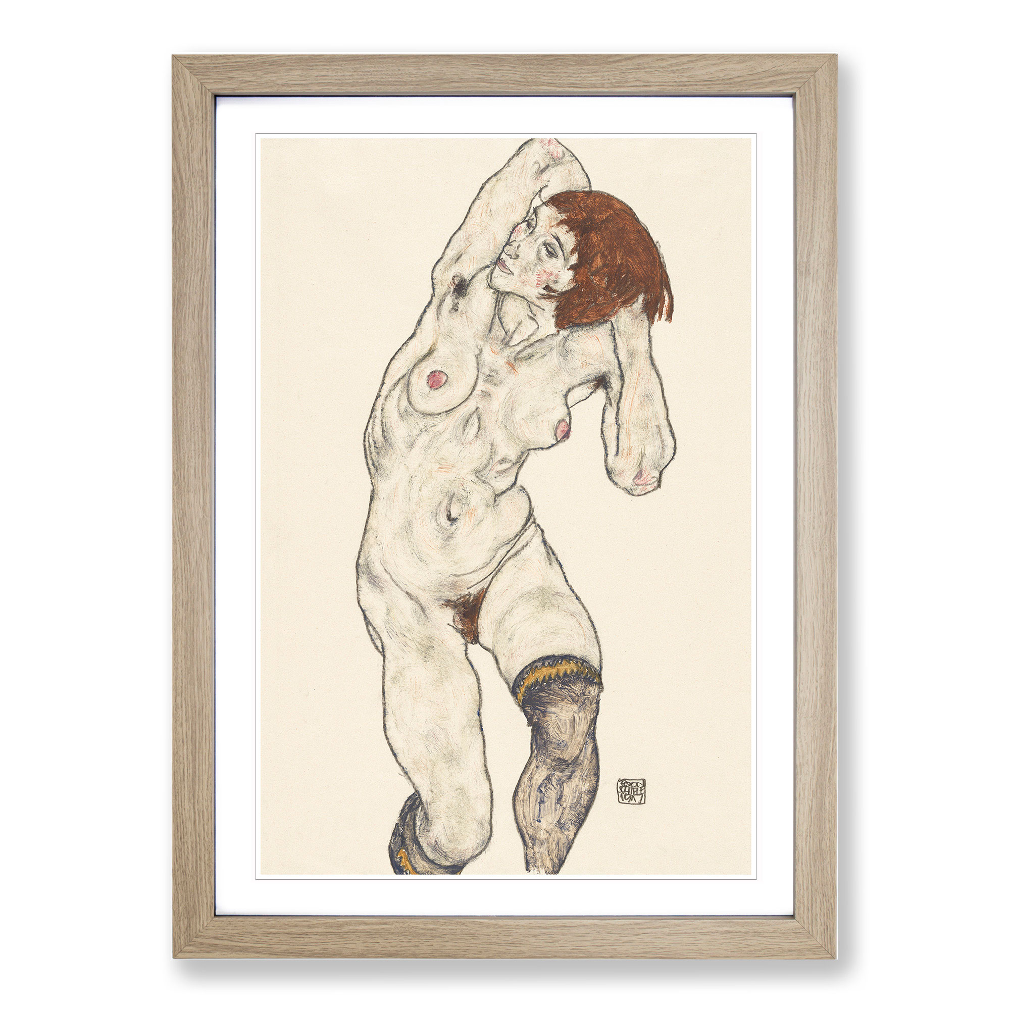 Portrait Of A Woman Vol.7 By Egon Schiele Framed Canvas Wall Art Print Picture - Picture 7 of 9