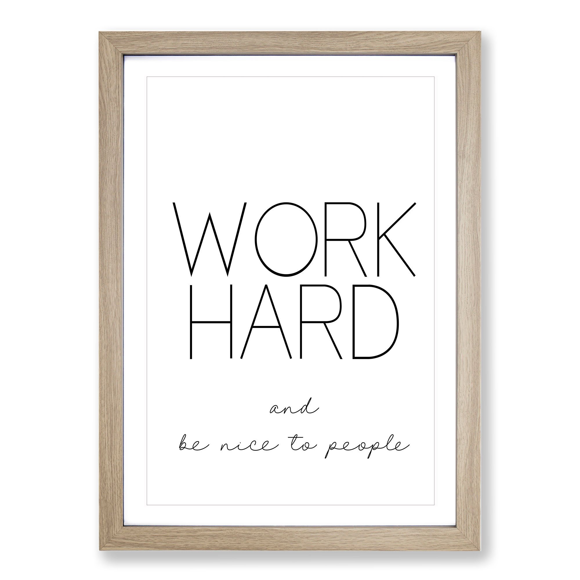 Work Hard Typography Wall Art Print Framed Canvas Picture Poster Decor - Picture 7 of 9