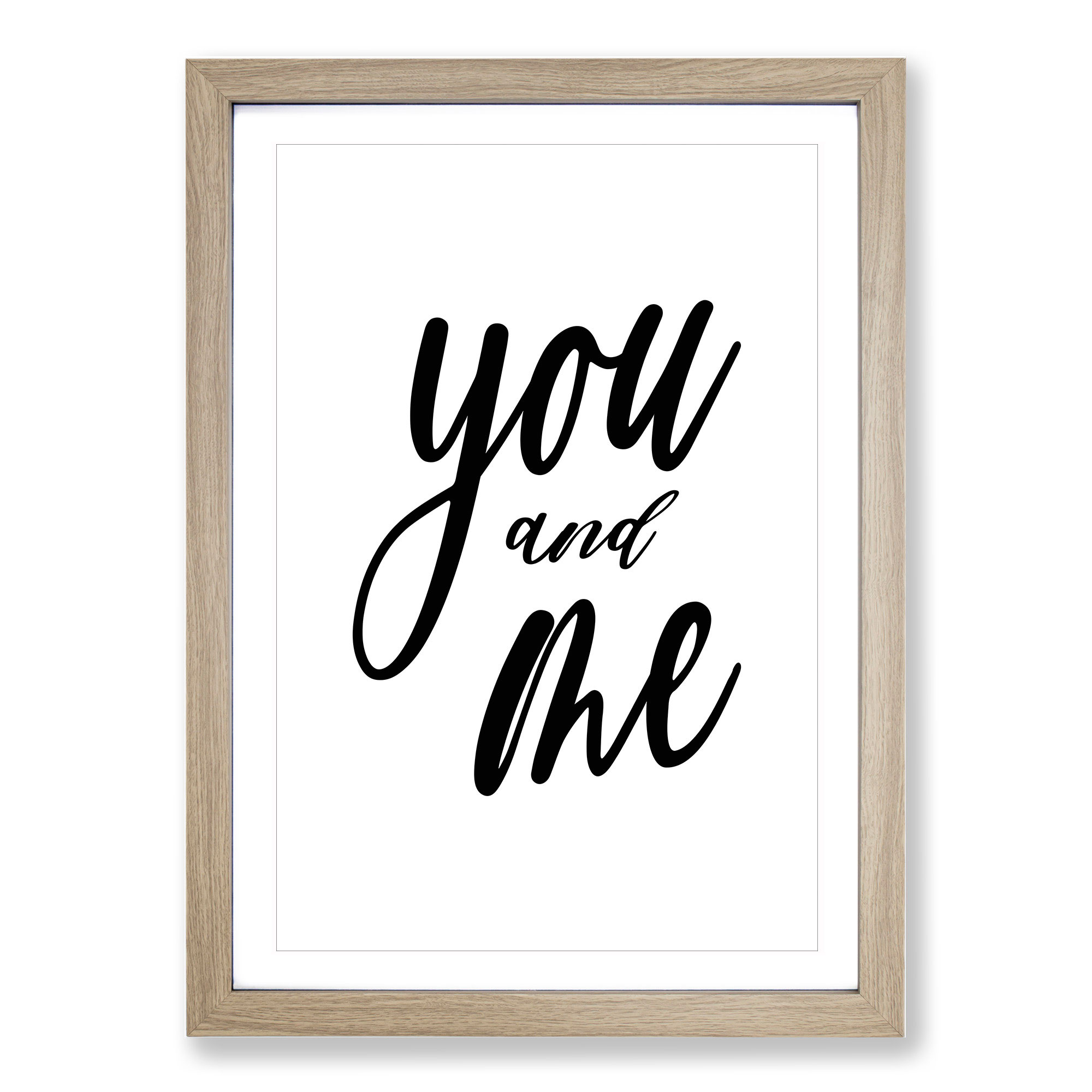 You And Me Typography Wall Art Print Framed Canvas Picture Poster Decor - Picture 7 of 9