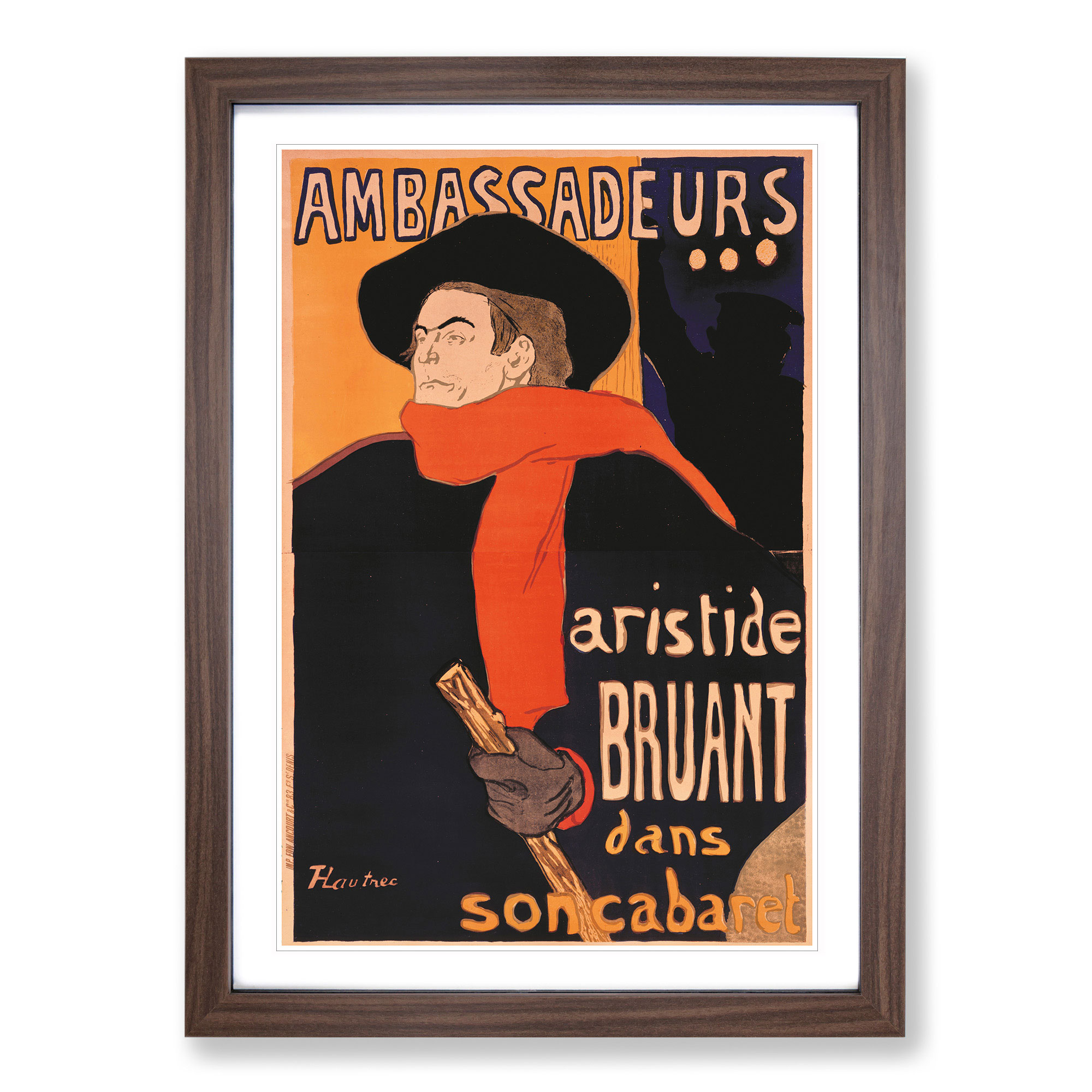 Aristide Bruant By Henri De Toulouse-Lautrec Wall Art Print Framed Picture - Picture 8 of 9