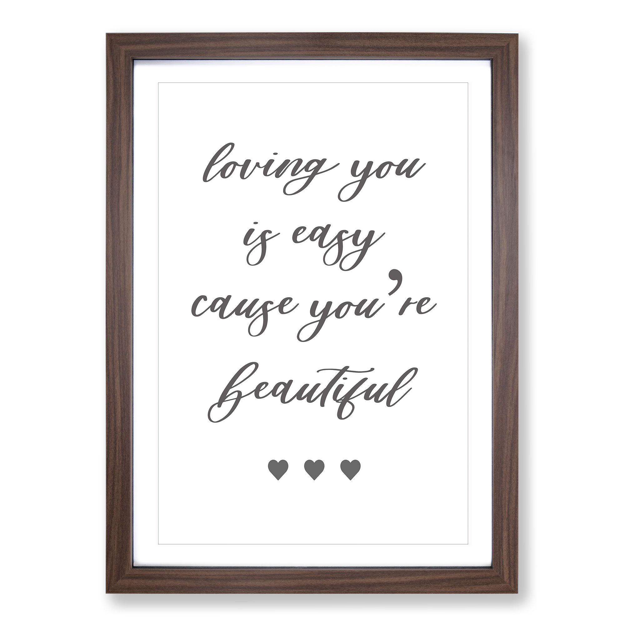 Loving You Is Easy Typography Framed Canvas Wall Art Print Poster Picture - Picture 8 of 9