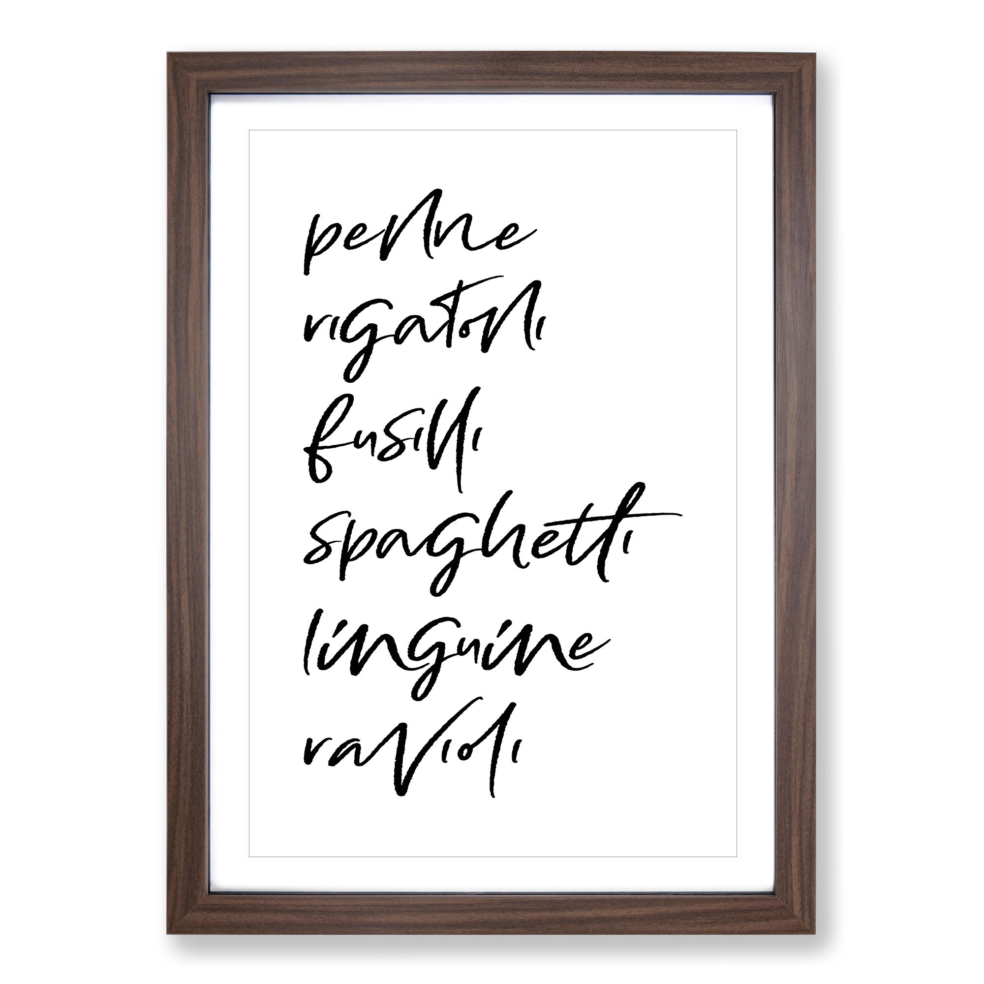 Pasta Typography Framed Canvas Wall Art Print Poster Picture, Home Decor - Picture 8 of 9