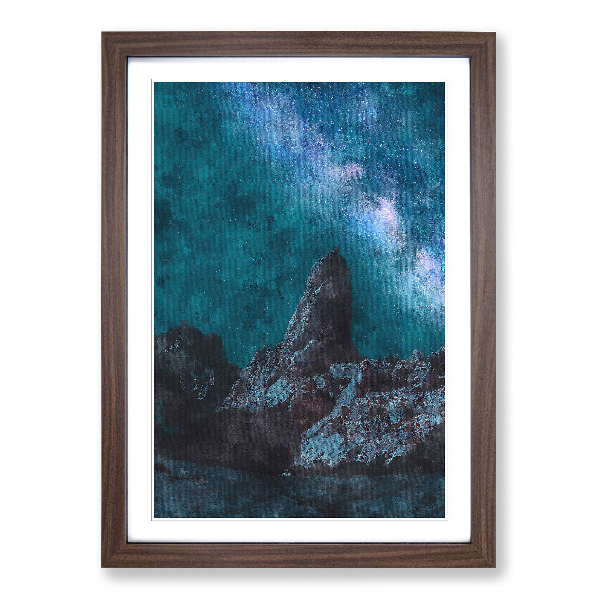 Cuadro póster impresión arte pared lienzo enmarcado rocas debajo de las estrellas, decoración del hogar - Imagen 8 de 9