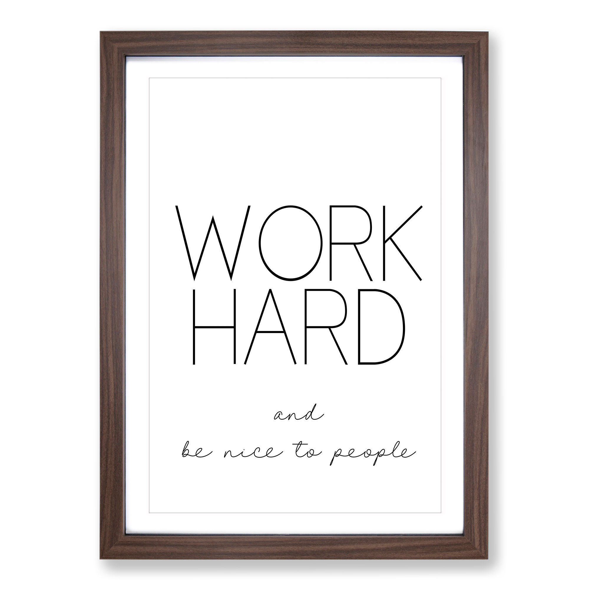 Work Hard Typography Wall Art Print Framed Canvas Picture Poster Decor - Picture 8 of 9