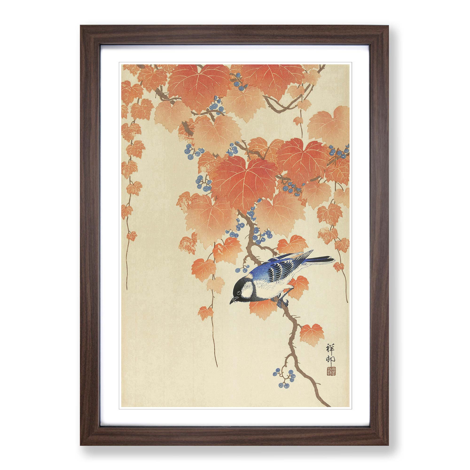 Great Tit On A Paulownia Branch Bird Ohara Koson Wall Art Print Framed Picture - Picture 8 of 9